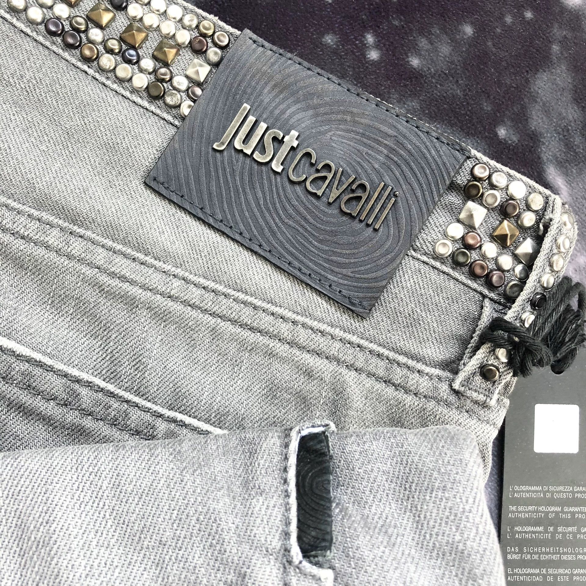 Just Cavalli Just Cavalli Rivet Waist Gray Jeans Size US 34 / EU 50 - 6 Thumbnail