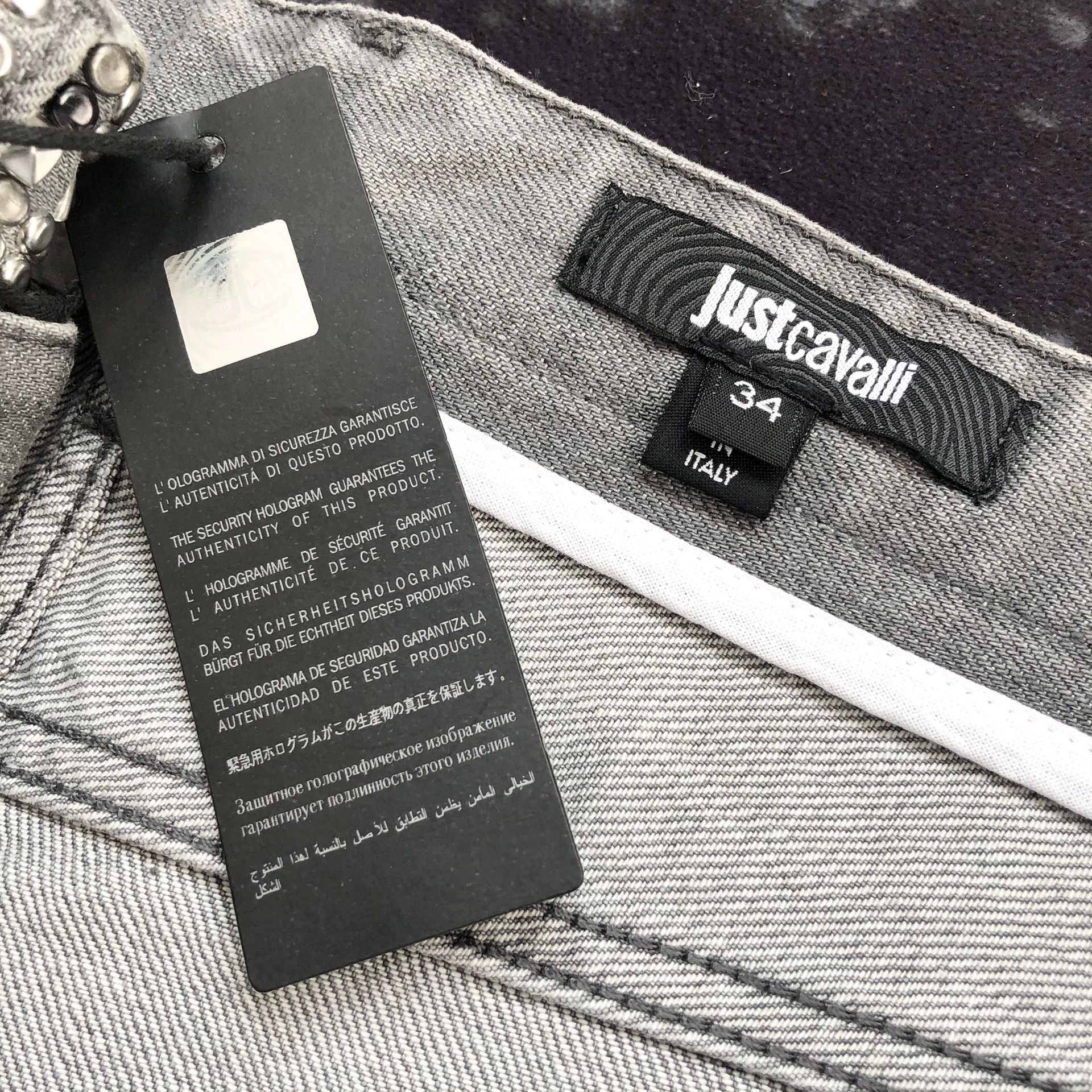 Just Cavalli Just Cavalli Rivet Waist Gray Jeans Size US 34 / EU 50 - 8 Thumbnail