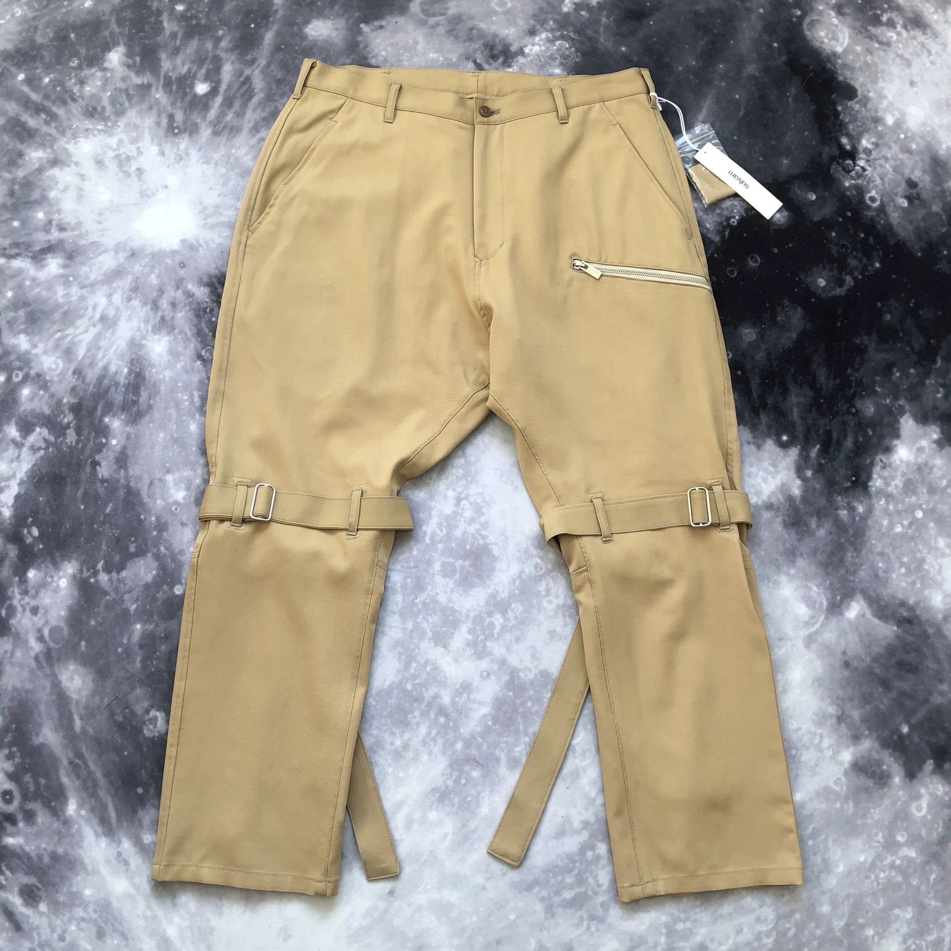 Sulvam sulvam Wool Strap Double Back Zip Pants Size US 34 / EU 50 - 5 Thumbnail