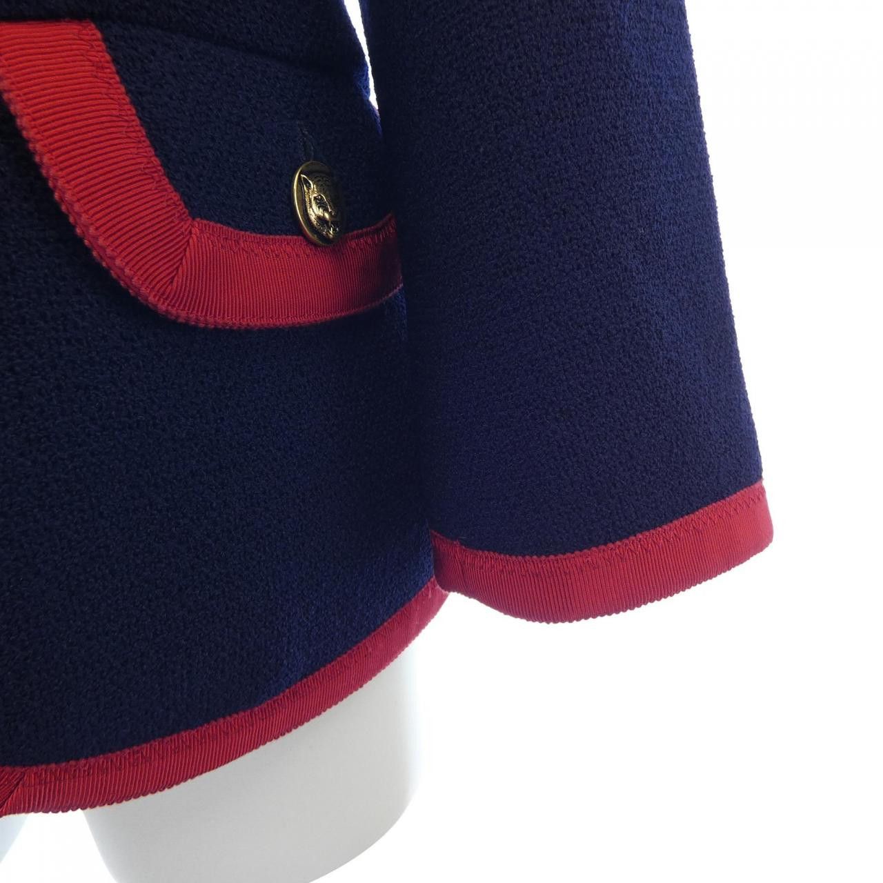 Gucci Gucci Gucci Collarless Jacket Textile Outerwear 545460ZAAK4 DUTY FREE for USA Size ONE SIZE - 6 Thumbnail