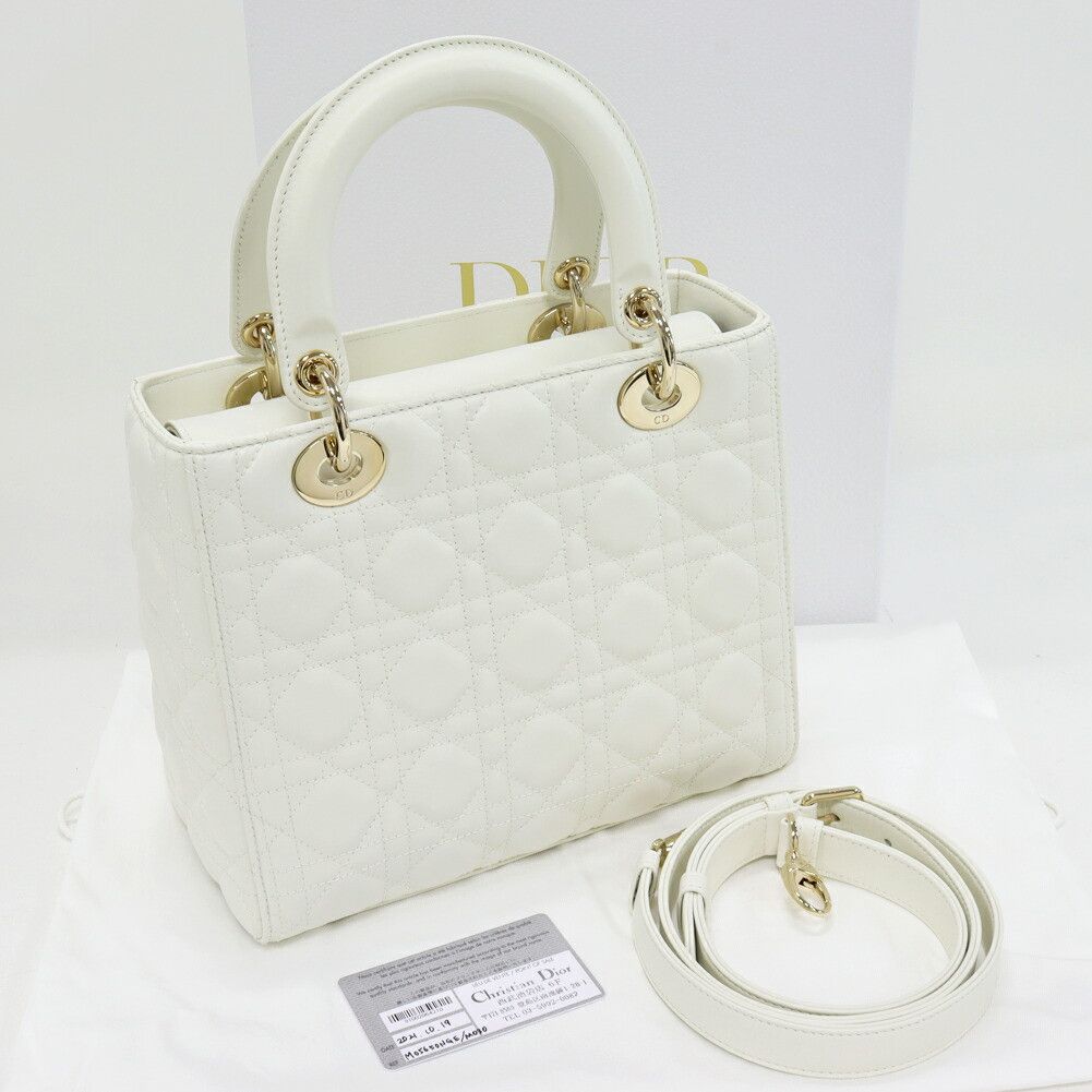 Dior Dior Christian Dior Lady Dior Lambskin 2way bag Leather Shoulder Bag M05650NGE_M030 DUTY FREE for USA Size ONE SIZE - 3 Thumbnail