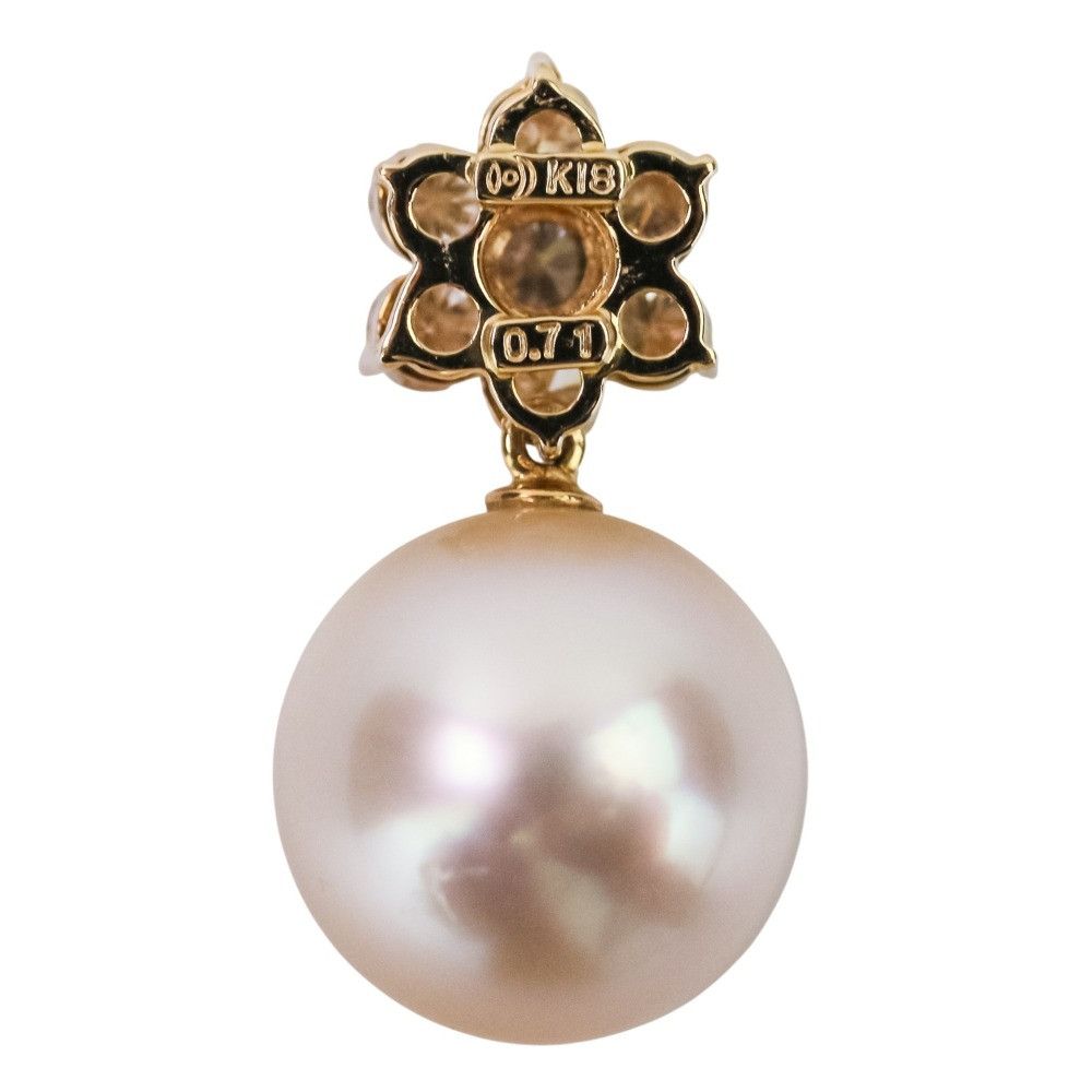 Other Tasaki TASAKI 7P Diamond Au750 Golden Pearl Pendant Top Metal Pendant DUTY FREE for USA Size ONE SIZE - 2 Thumbnail