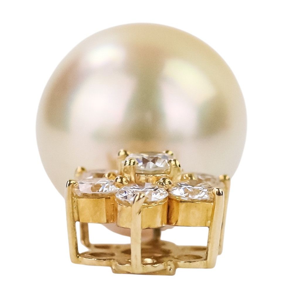 Other Tasaki TASAKI 7P Diamond Au750 Golden Pearl Pendant Top Metal Pendant DUTY FREE for USA Size ONE SIZE - 5 Thumbnail