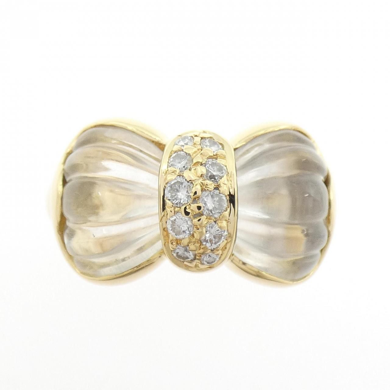 Other Boucheron Boucheron Rock Crystal Au750 Yellow Gold Diamond Ring Metal Ring DUTY FREE for USA Size ONE SIZE - 2 Thumbnail