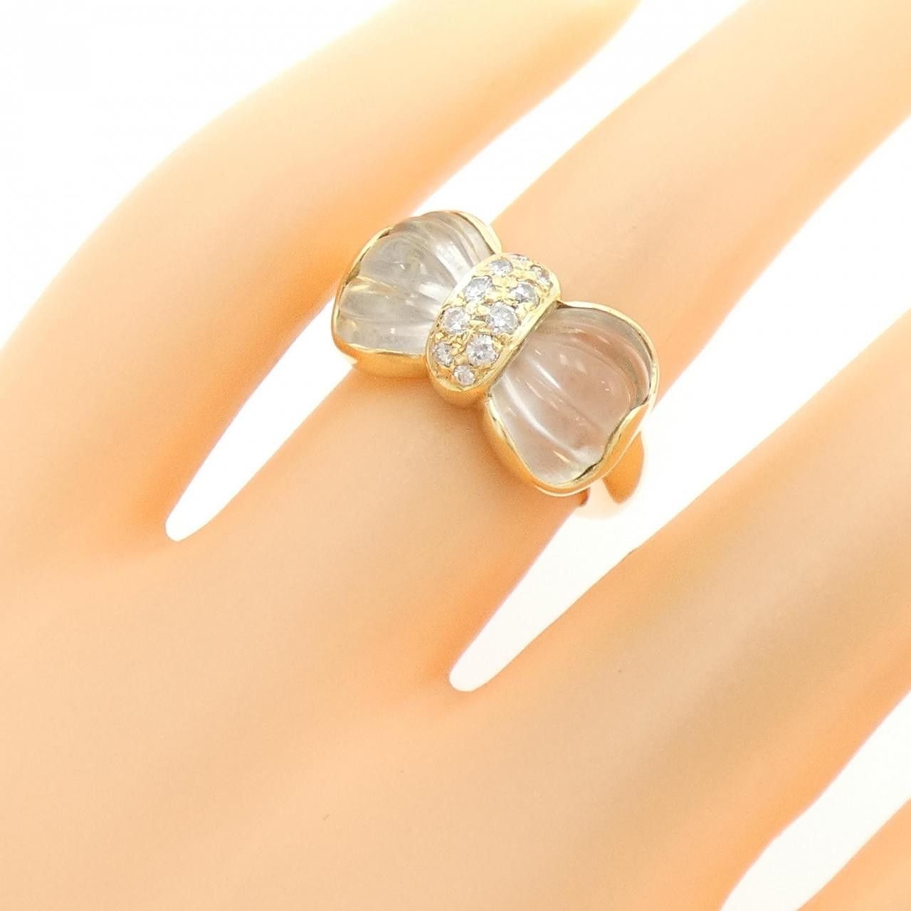 Other Boucheron Boucheron Rock Crystal Au750 Yellow Gold Diamond Ring Metal Ring DUTY FREE for USA Size ONE SIZE - 5 Thumbnail