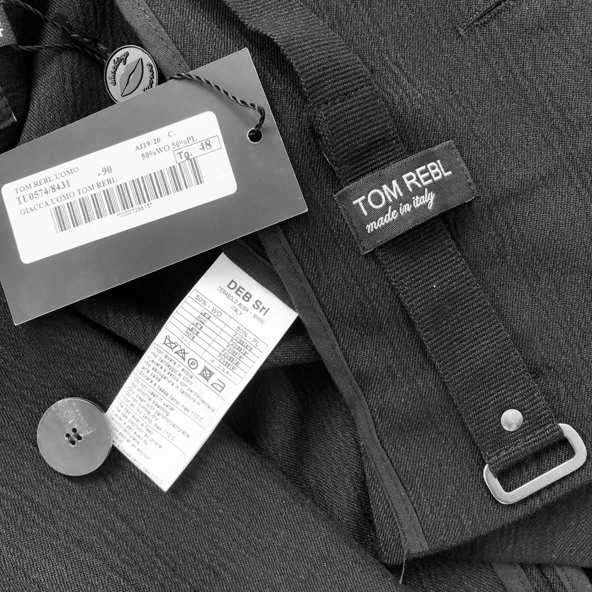 Tom Rebl TOM REBL Textured Stitch Pocket Men's Suit Jacket Size US M / EU 48-50 / 2 - 9 Thumbnail