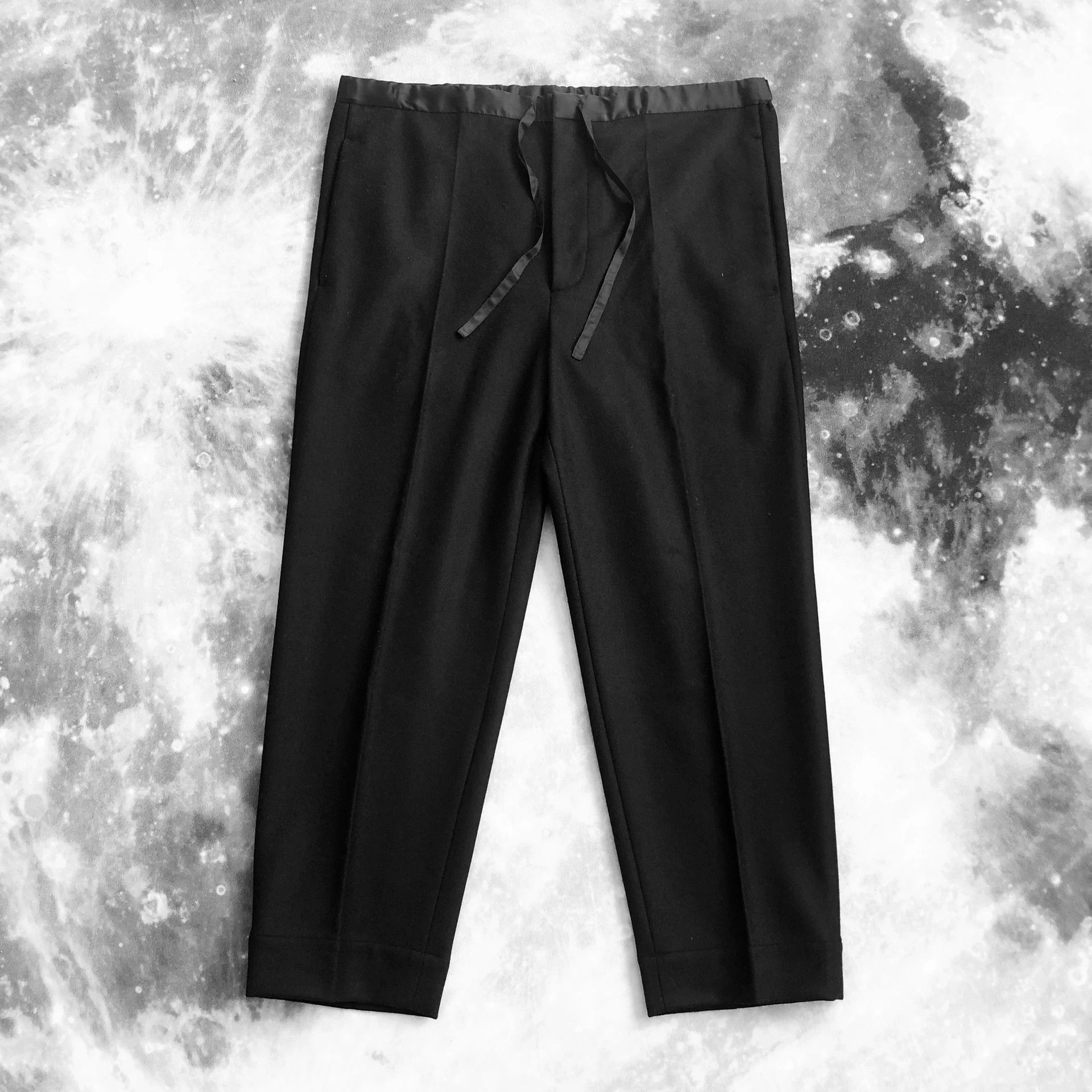 Jil Sander Black Wool Flannel Cropped Trousers Size US 30 / EU 46 - 7 Thumbnail