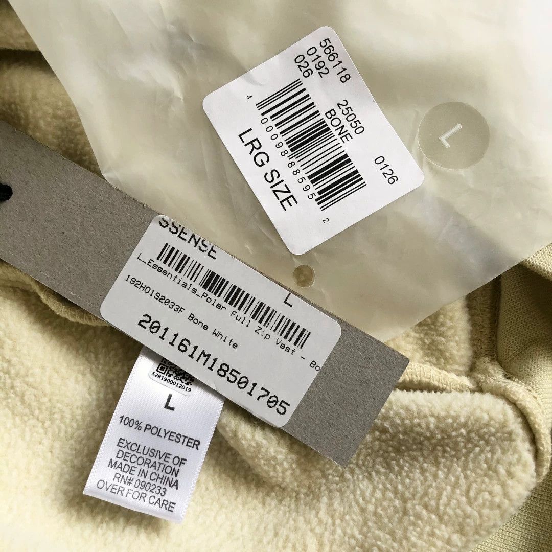 Fear of God FOG Essentials 20SS Stand Collar Fleece Vest Size US L / EU 52-54 / 3 - 9 Thumbnail