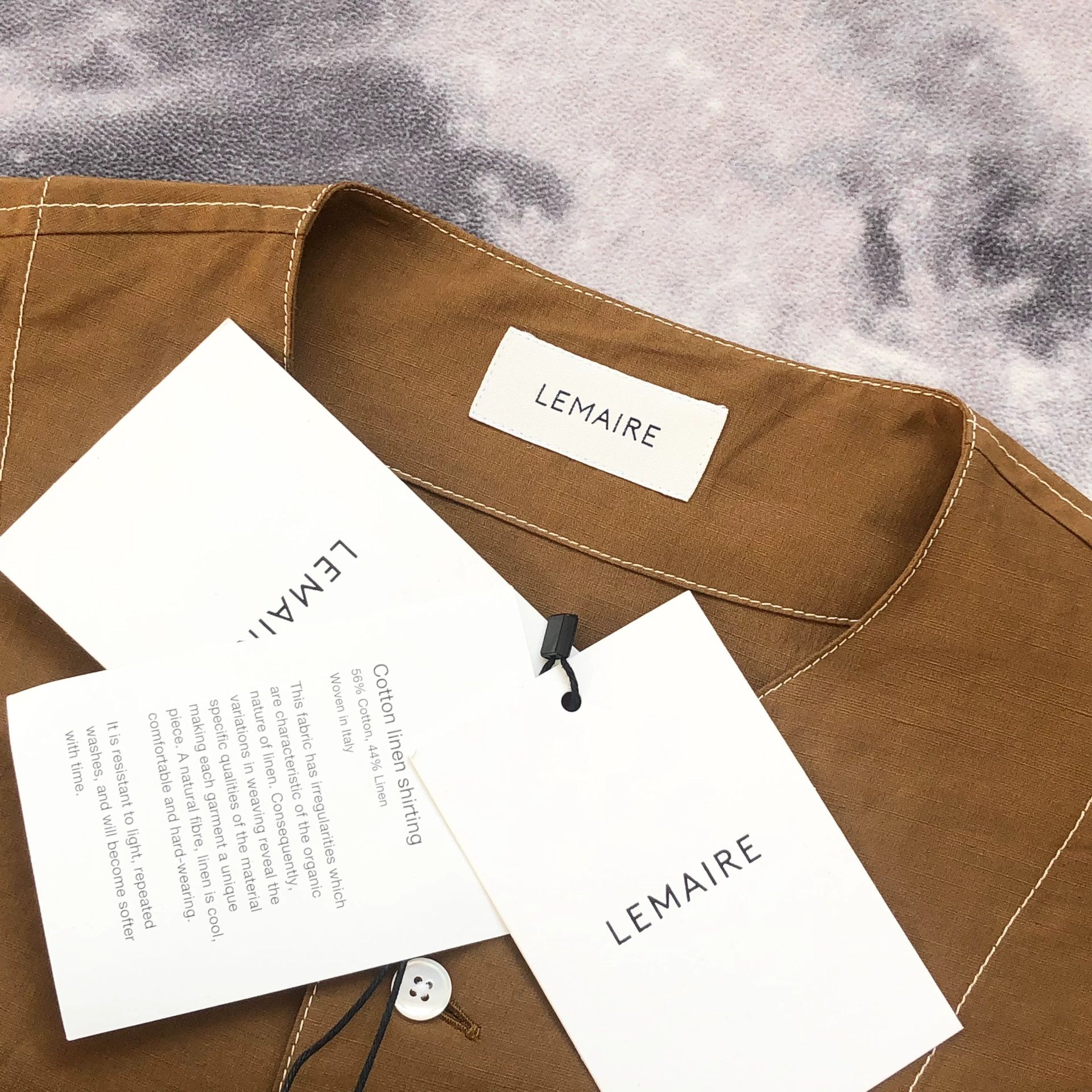 Lemaire Lemaire Tobacco V-Neck Shirt Size US S / EU 44-46 / 1 - 7 Thumbnail