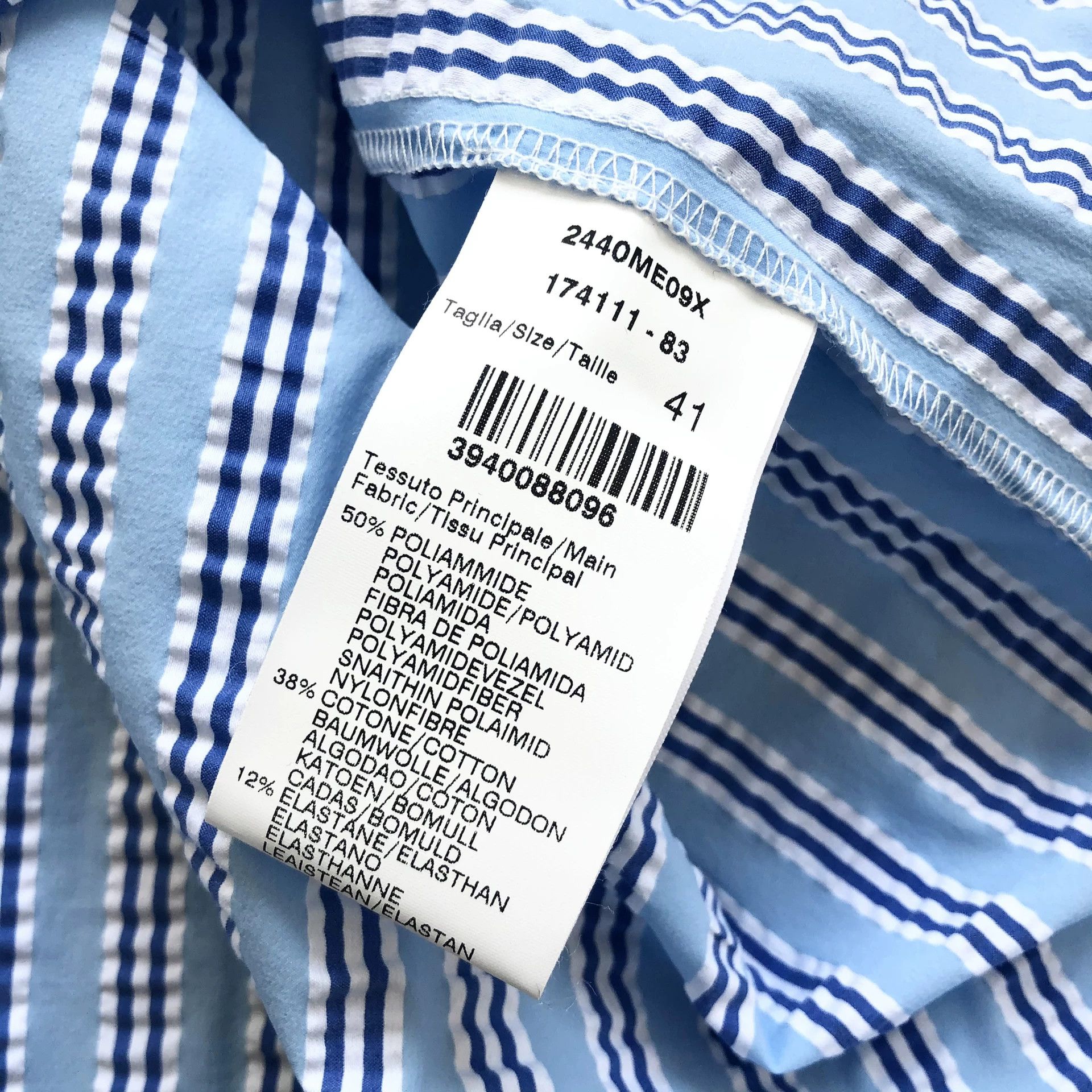 MSGM MSGM Striped Seersucker Men's Long-Sleeve Shirt Size US M / EU 48-50 / 2 - 9 Thumbnail