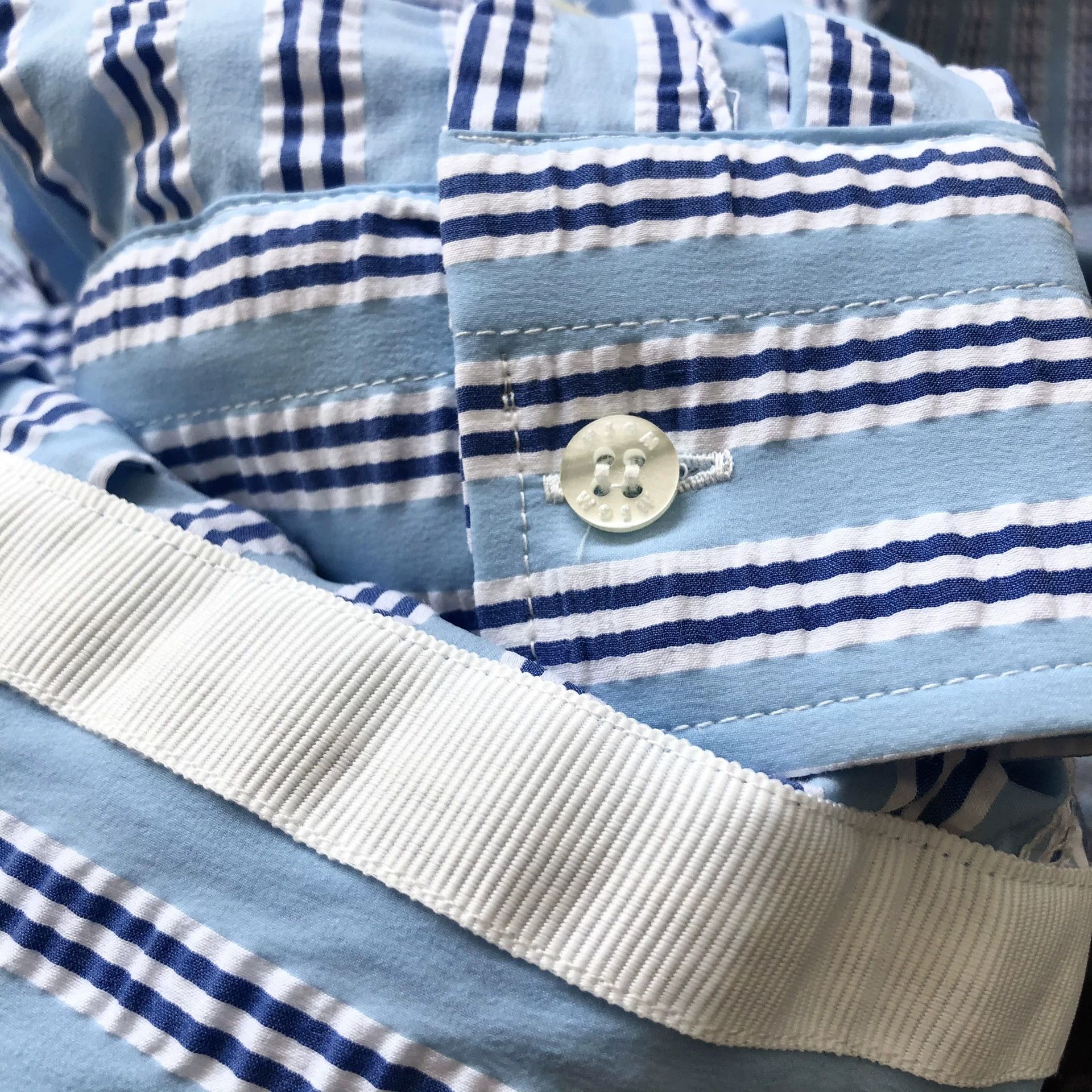 MSGM MSGM Striped Seersucker Men's Long-Sleeve Shirt Size US M / EU 48-50 / 2 - 8 Thumbnail