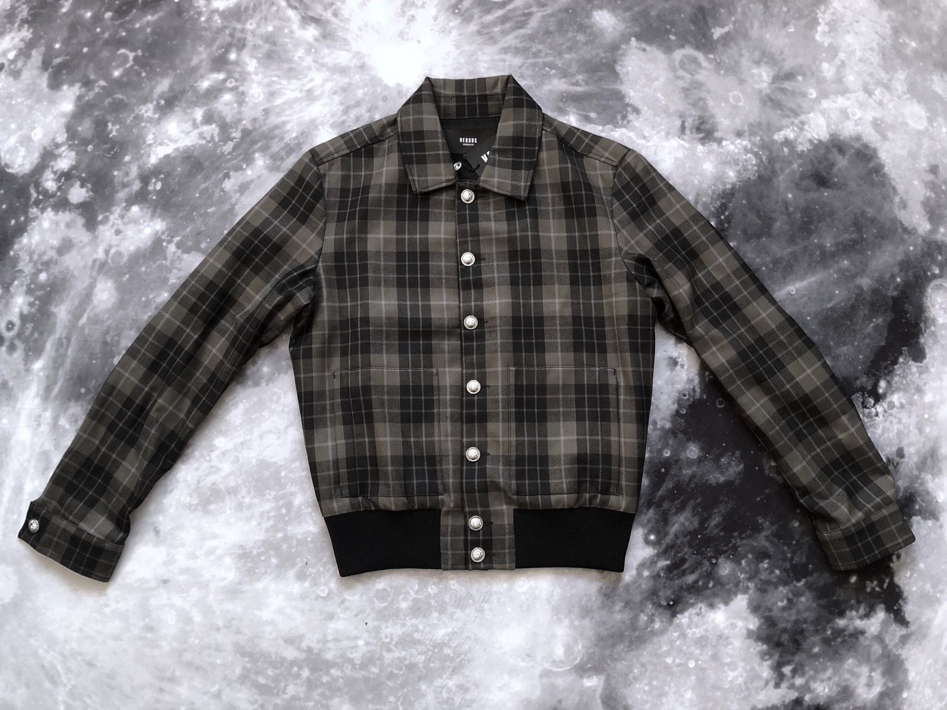 Versus VERSUS Lion Head Button Plaid Bomber Jacket Size US M / EU 48-50 / 2 - 3 Thumbnail