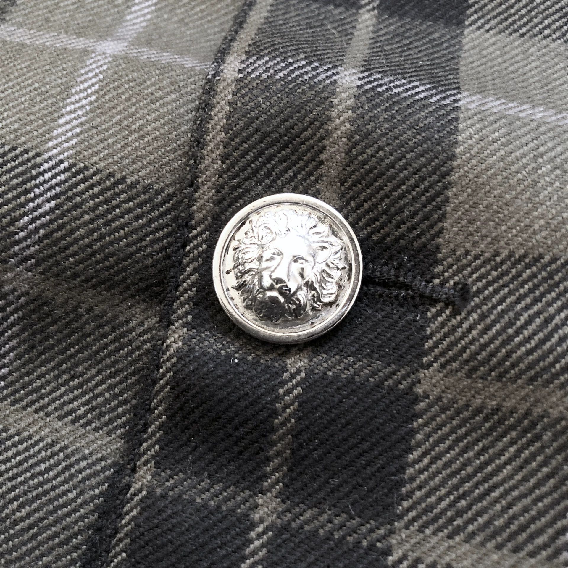 Versus VERSUS Lion Head Button Plaid Bomber Jacket Size US M / EU 48-50 / 2 - 5 Thumbnail