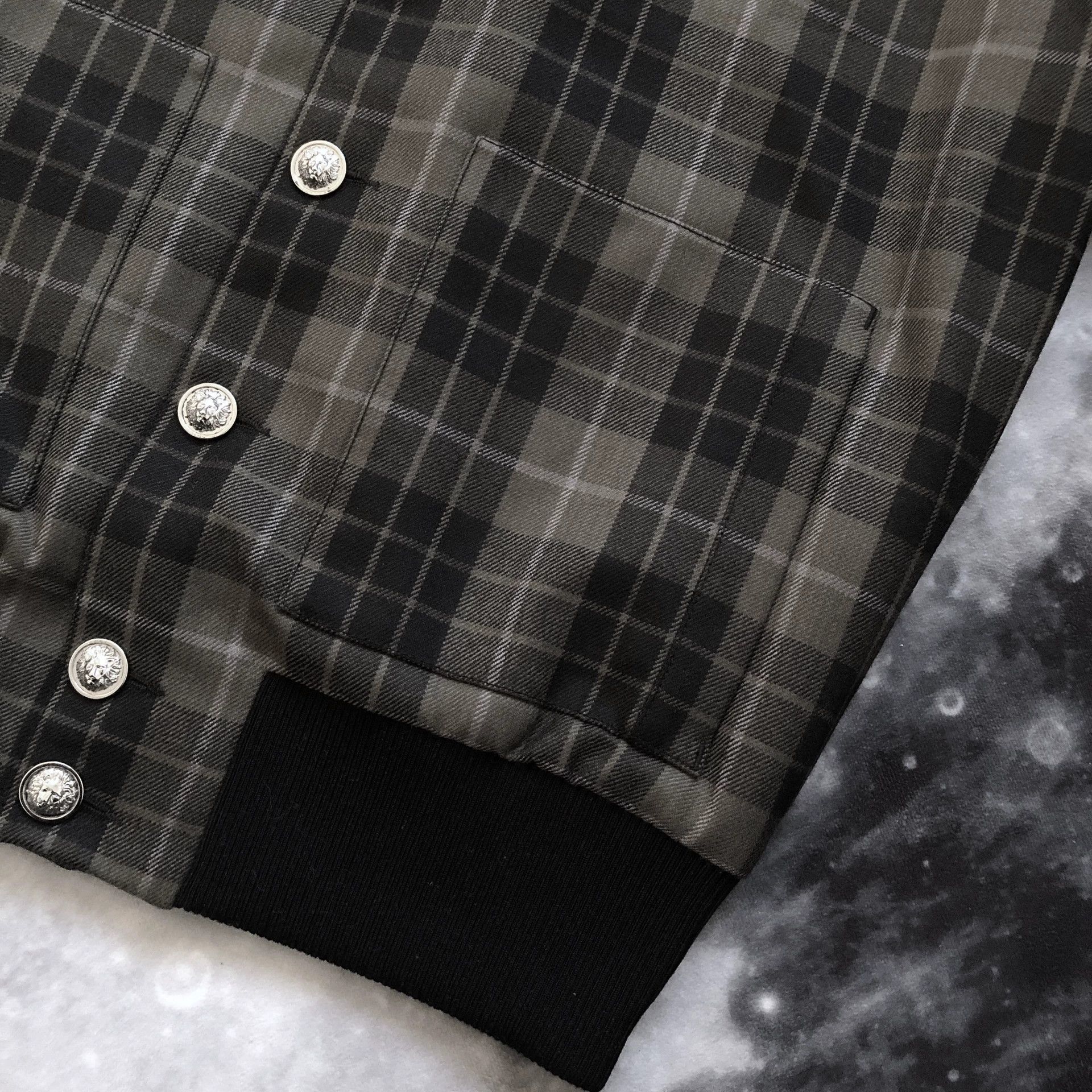 Versus VERSUS Lion Head Button Plaid Bomber Jacket Size US M / EU 48-50 / 2 - 6 Thumbnail