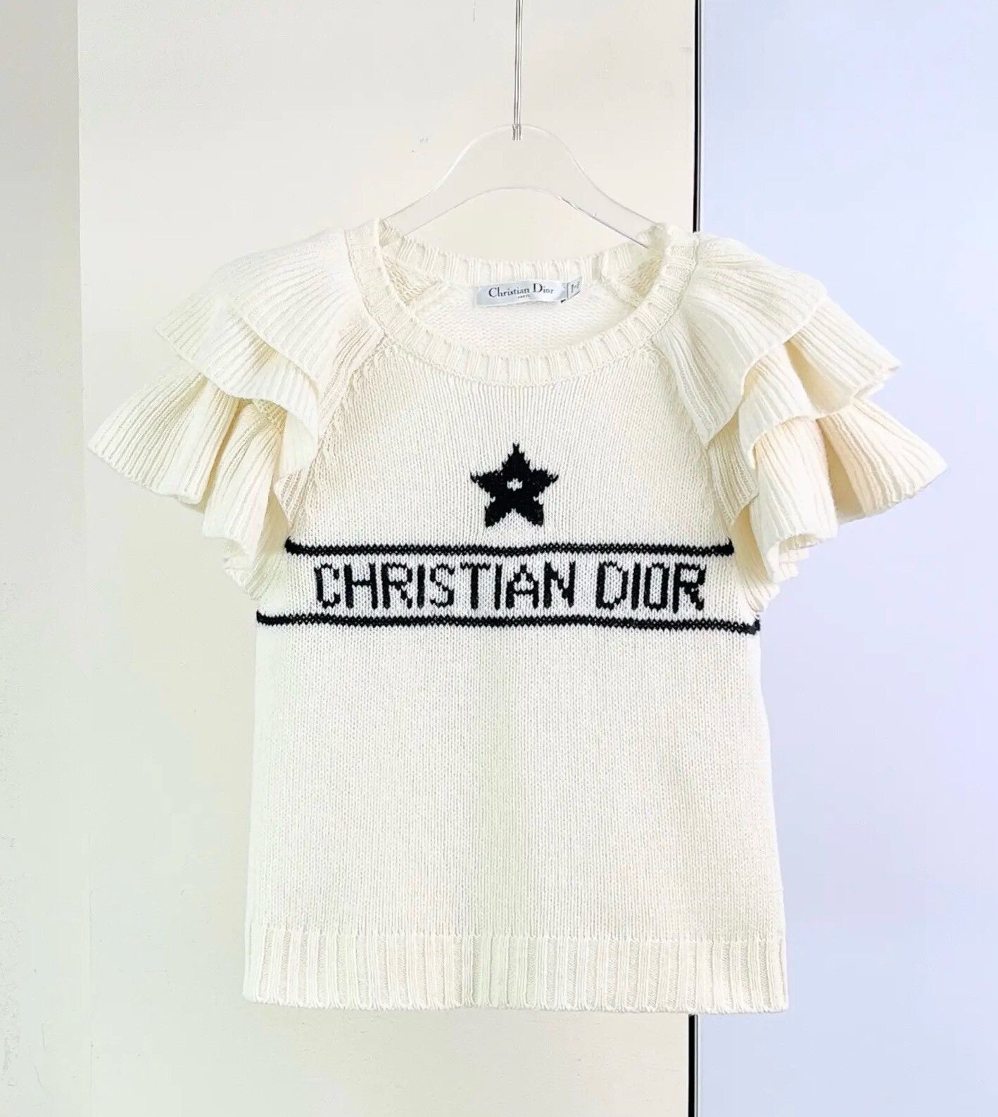 Dior Dior Beige Puff Sleeve Cashmere Knit Top Size XXS / US 00 / IT 34 - 4 Thumbnail