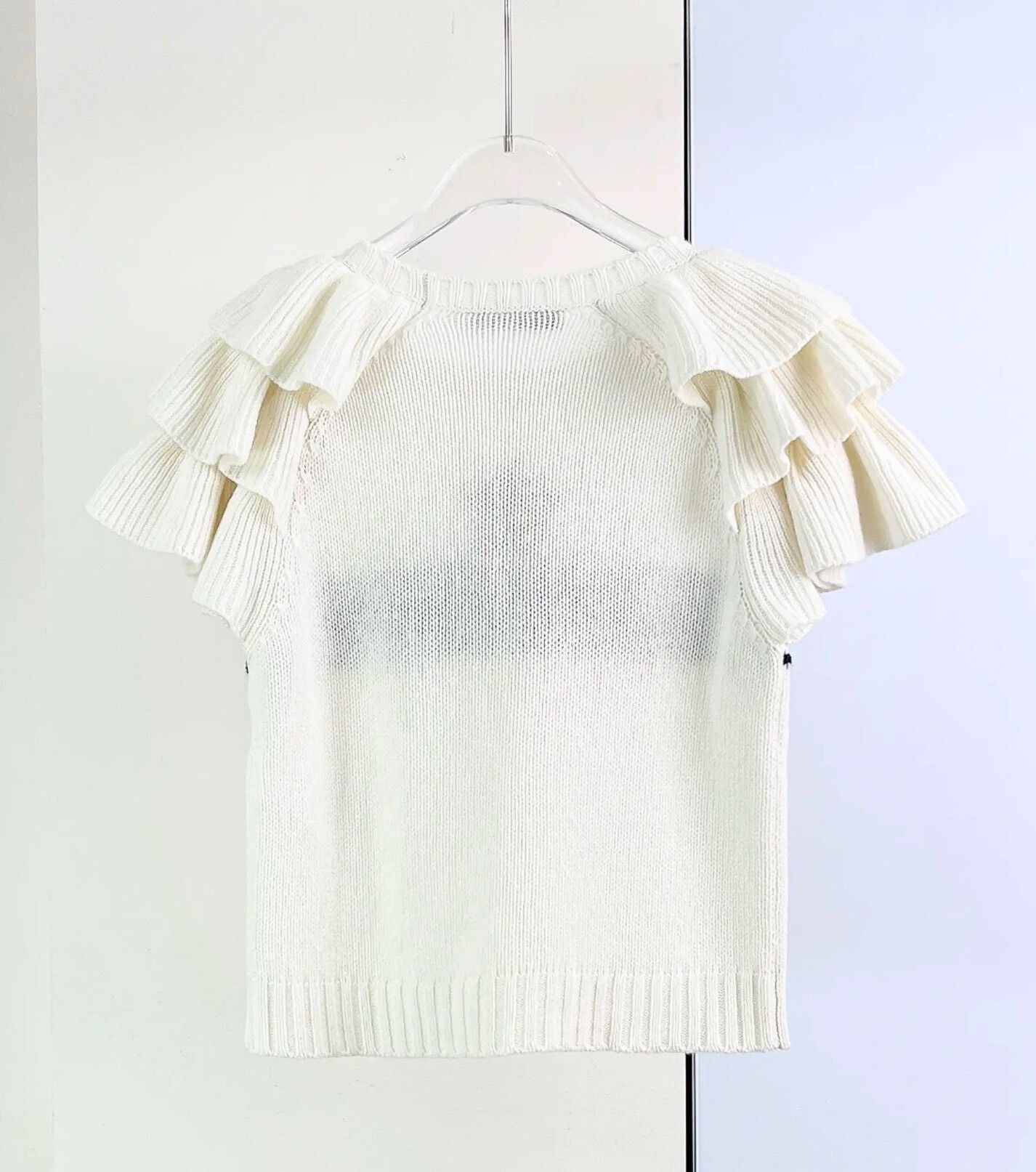 Dior Dior Beige Puff Sleeve Cashmere Knit Top Size XXS / US 00 / IT 34 - 5 Thumbnail