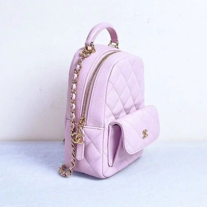 Chanel Chanel 24S Purple Caviar Leather Mini Backpack Size ONE SIZE - 4 Thumbnail