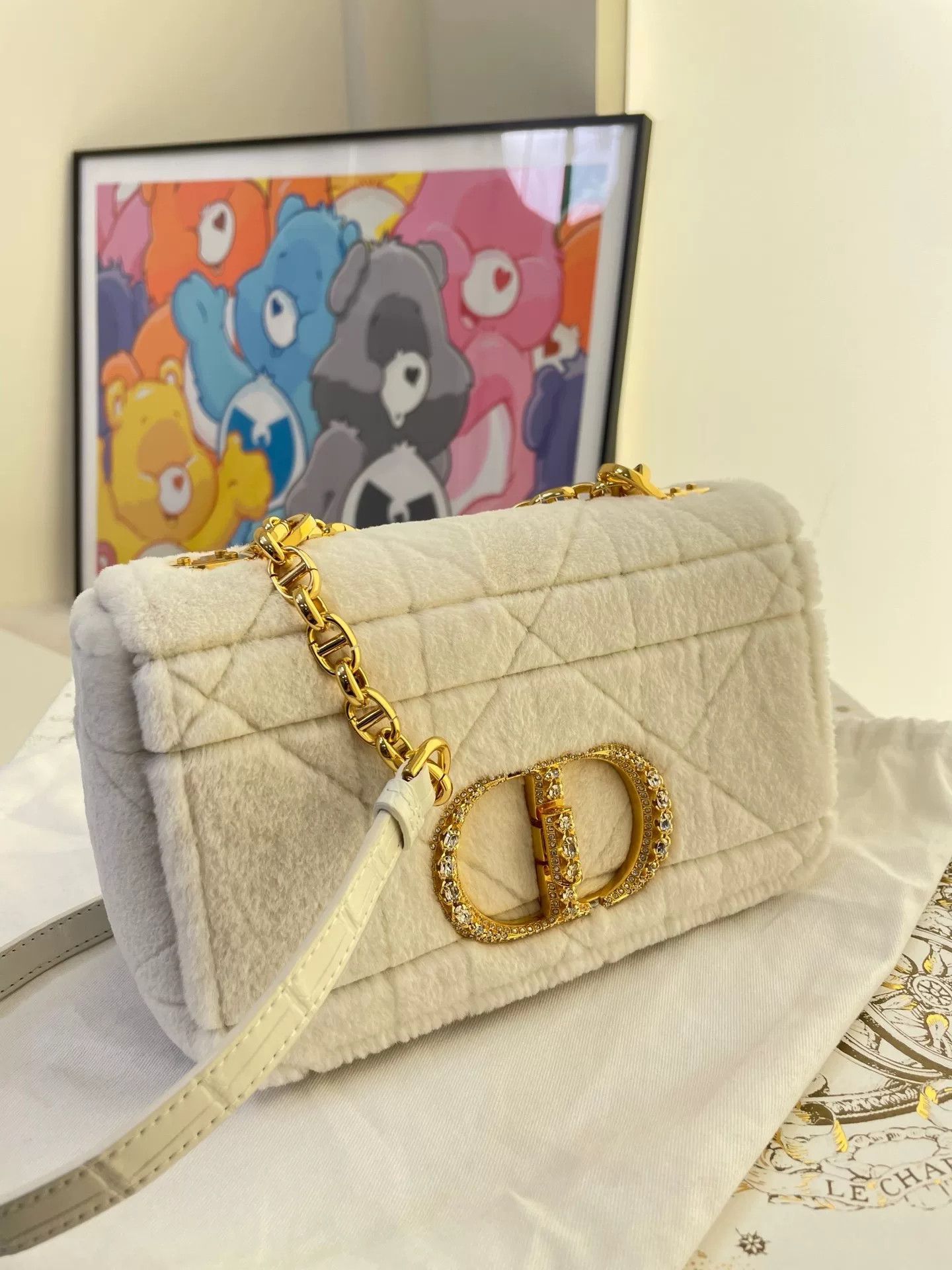 Dior Dior Caro Mink Crocodile Quilted Shoulder Bag Size ONE SIZE - 3 Thumbnail