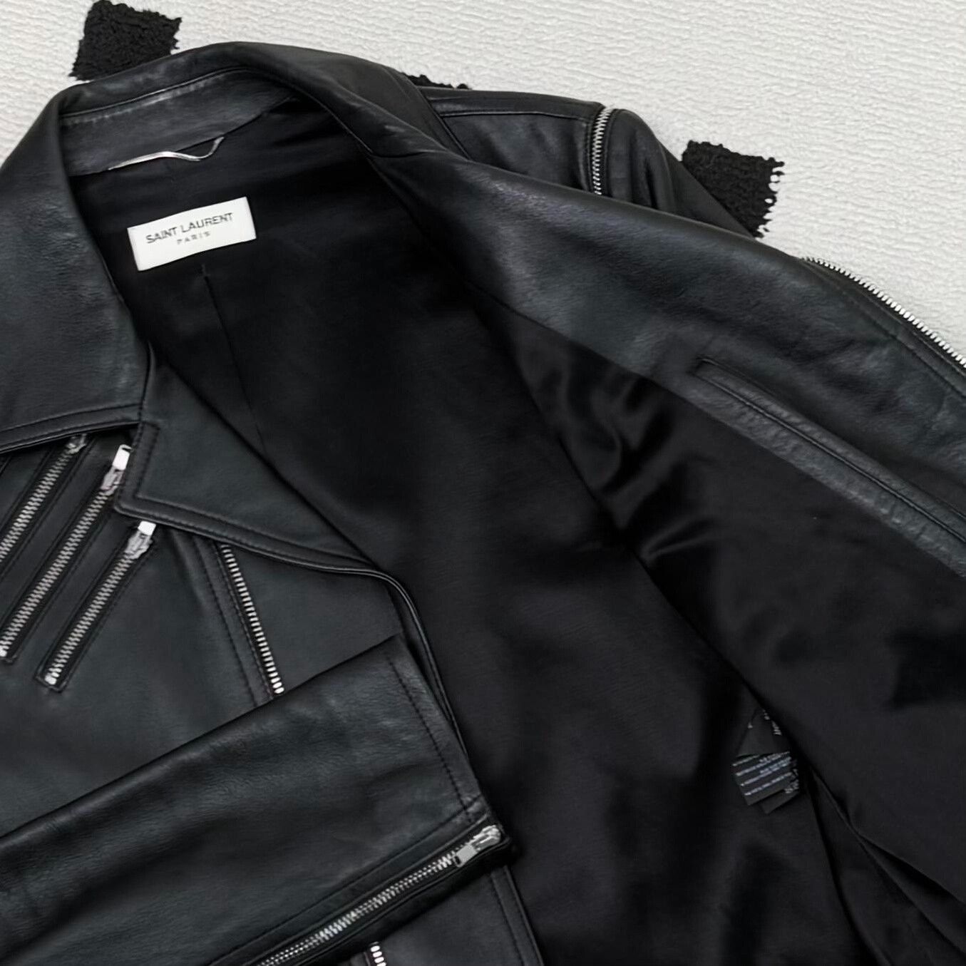 Yves Saint Laurent YSL Biker Lambskin Leather Jacket Size US M / EU 48-50 / 2 - 7 Thumbnail