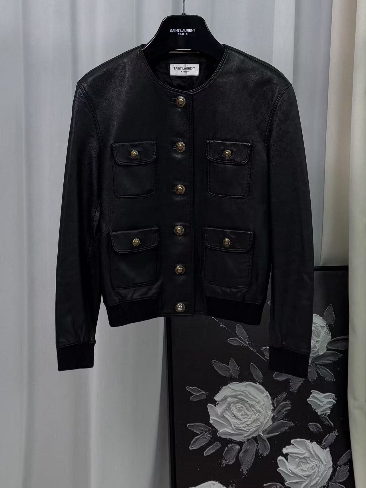 Yves Saint Laurent YSL Vintage Gold Buckle Sheepskin Jacket Size XS / US 0-2 / IT 36-38 - 3 Thumbnail