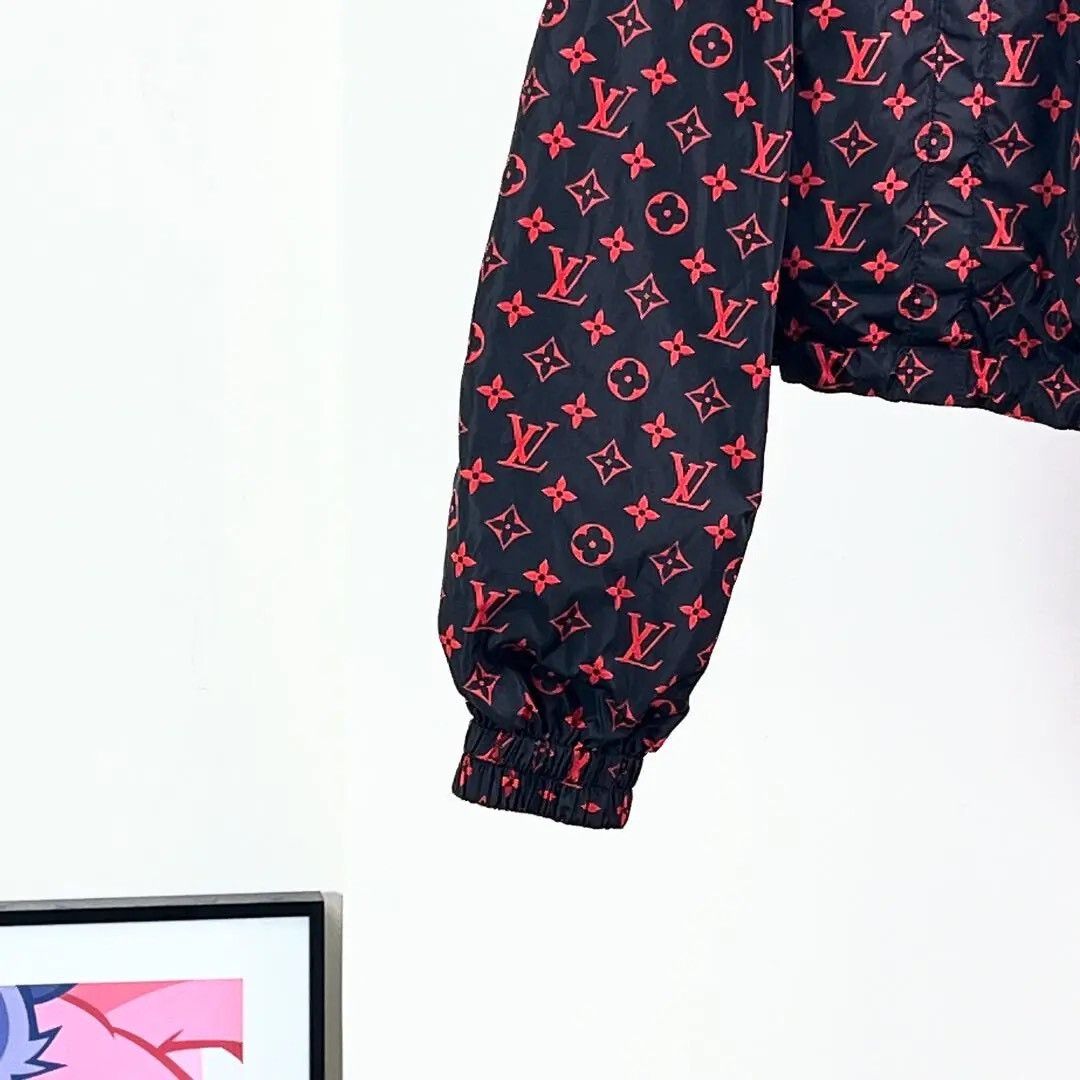 Louis Vuitton LV Black Red Monogram Short Hooded Jacket Size XXS / US 00 / IT 34 - 4 Thumbnail