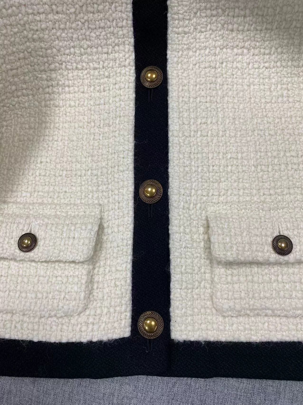 Yves Saint Laurent YSL 21 Black White Woven Tweed Jacket Size XS / US 0-2 / IT 36-38 - 4 Thumbnail