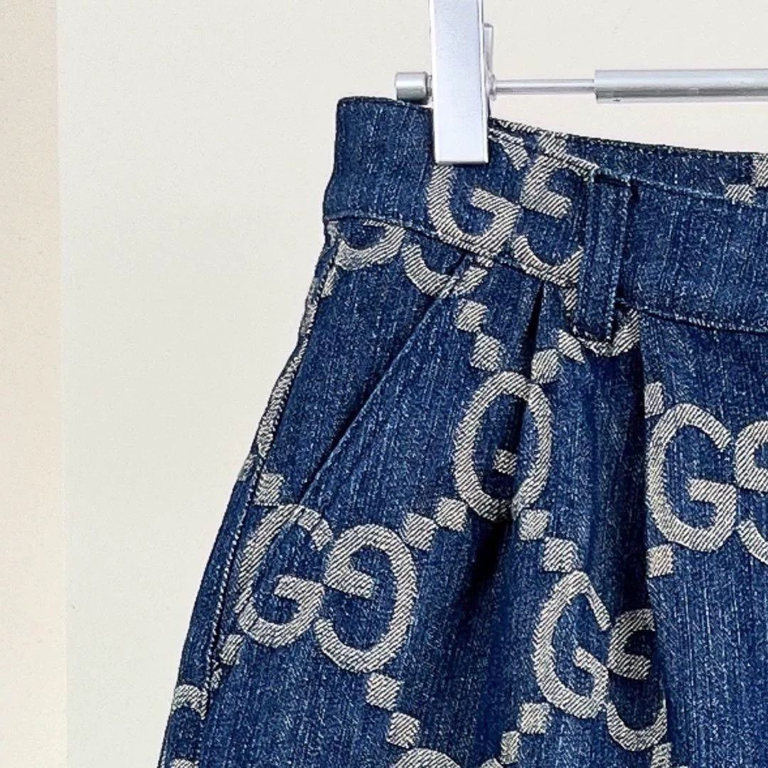 Gucci Gucci Double G Print Denim Shorts Size 42" / US 20 - 3 Thumbnail