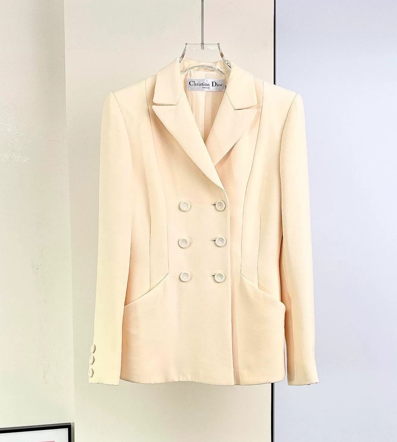 Dior Dior Beige Wool Women's Blazer Size XXS / US 00 / IT 34 - 2 Thumbnail