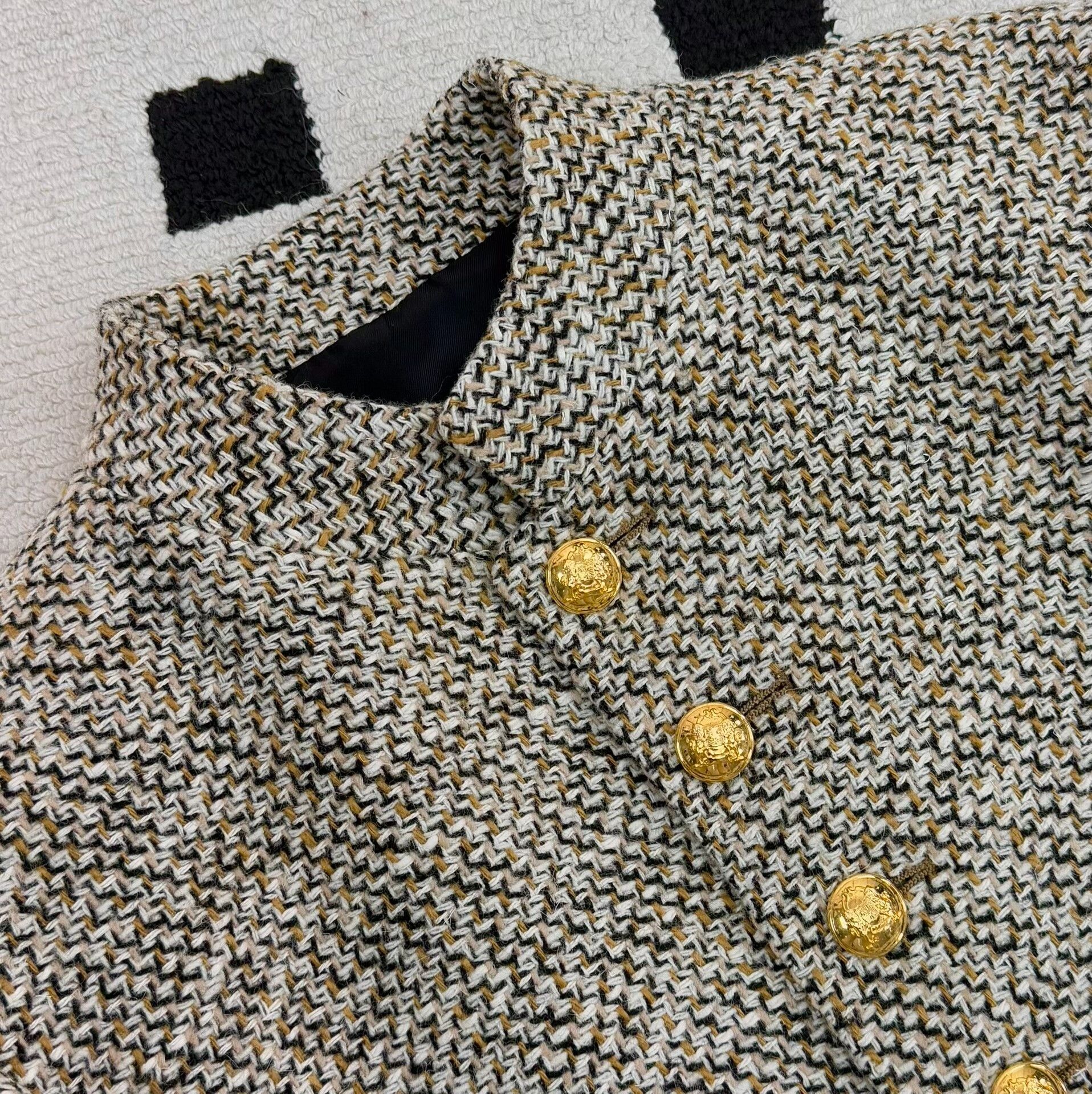 Celine Celine Gold Button Stand Collar Woven Coat Size S / US 4 / IT 40 - 4 Thumbnail