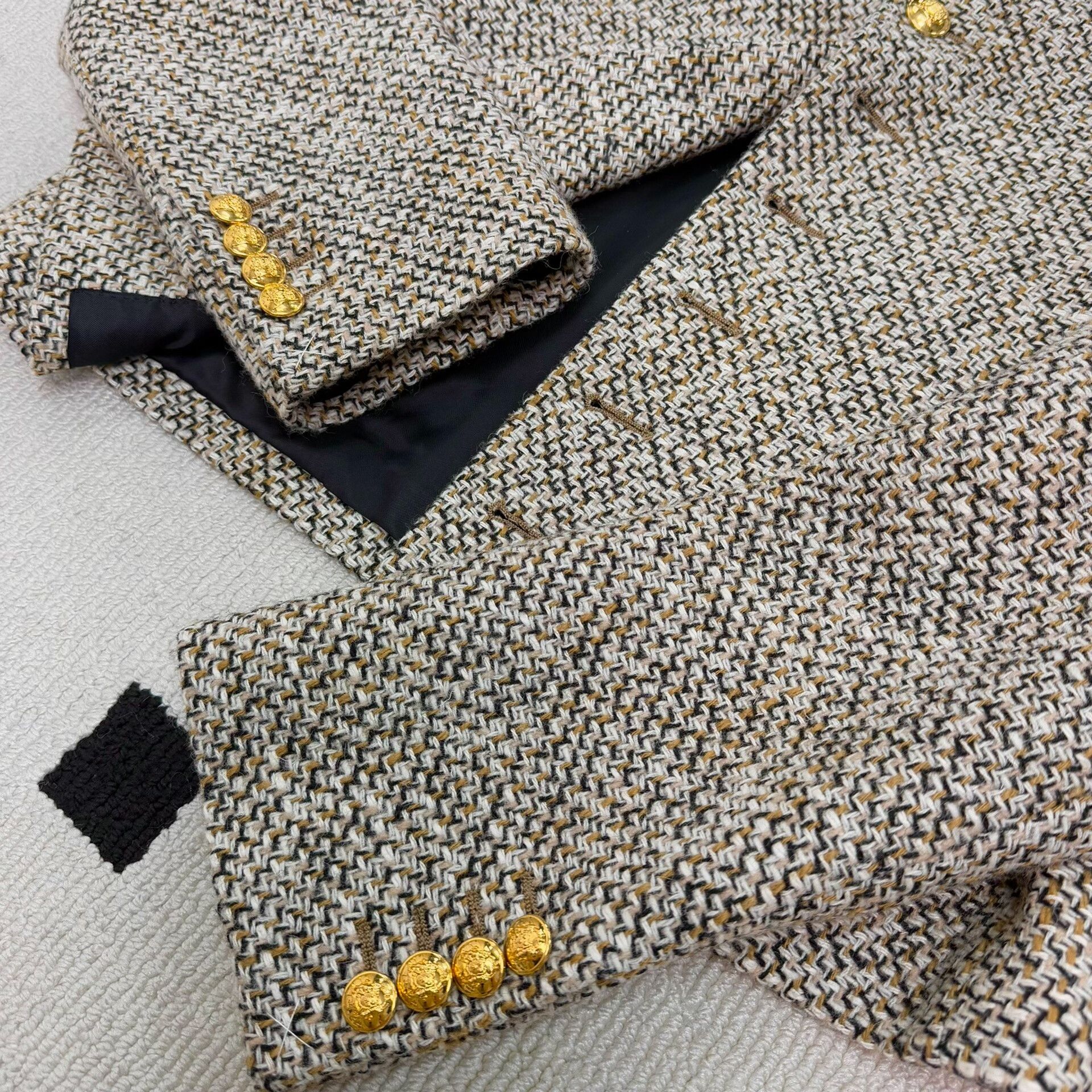 Celine Celine Gold Button Stand Collar Woven Coat Size S / US 4 / IT 40 - 7 Thumbnail