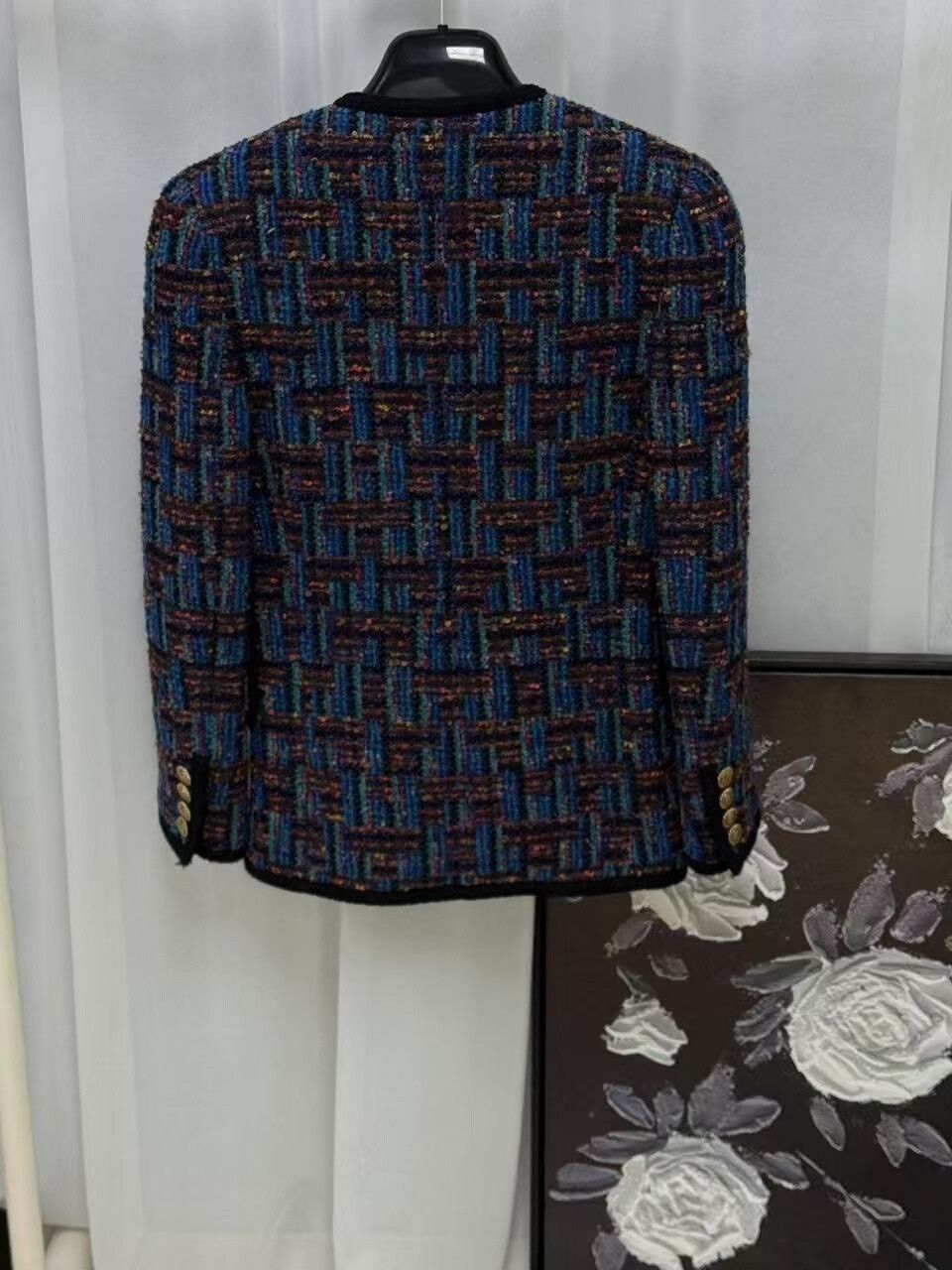 Yves Saint Laurent YSL Tweed Round Neck Gold Button Coat Size XS / US 0-2 / IT 36-38 - 3 Thumbnail