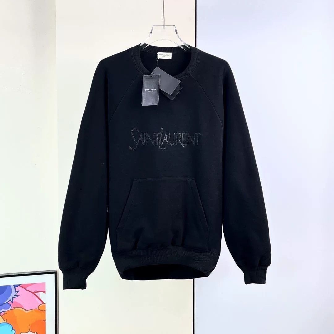 Yves Saint Laurent Saint Laurent YSL Black Pullover Sweatshirt Size M / US 6-8 / IT 42-44 - 2 Thumbnail