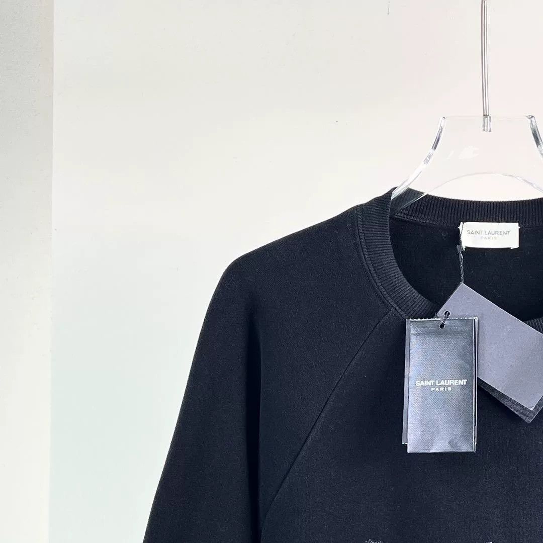 Yves Saint Laurent Saint Laurent YSL Black Pullover Sweatshirt Size M / US 6-8 / IT 42-44 - 4 Thumbnail