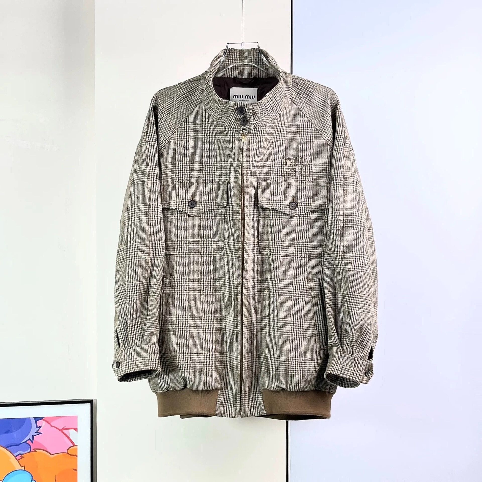 Miu Miu Miu Miu Houndstooth Embroidery Jacket Size M / US 6-8 / IT 42-44 - 2 Thumbnail