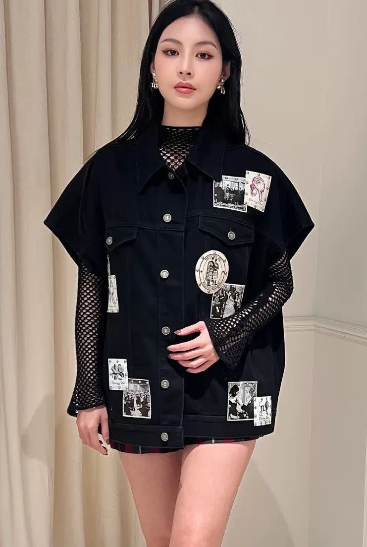 Dior Dior Denim Patch Badge Vest Coat Size S / US 4 / IT 40 - 2 Thumbnail