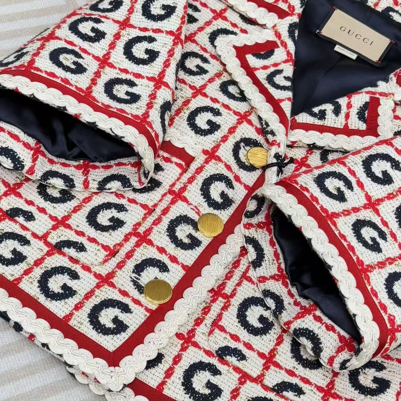 Gucci Gucci Woven Lapel Short-Sleeve Jacket Size S / US 4 / IT 40 - 5 Thumbnail