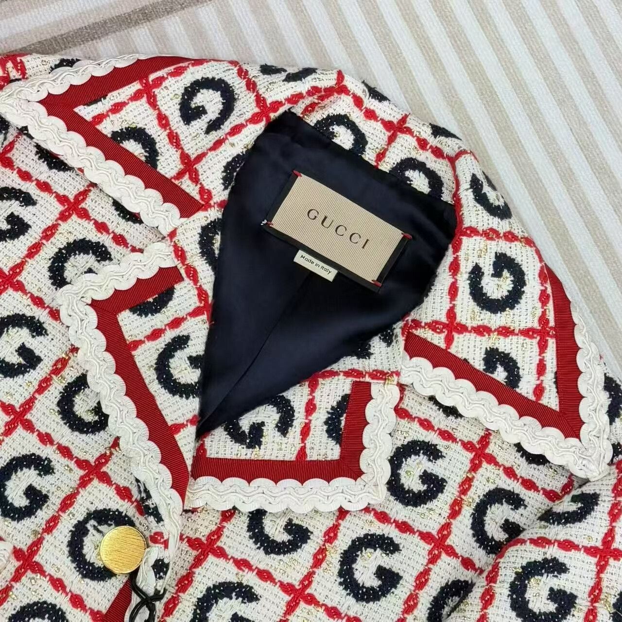 Gucci Gucci Woven Lapel Short-Sleeve Jacket Size S / US 4 / IT 40 - 4 Thumbnail