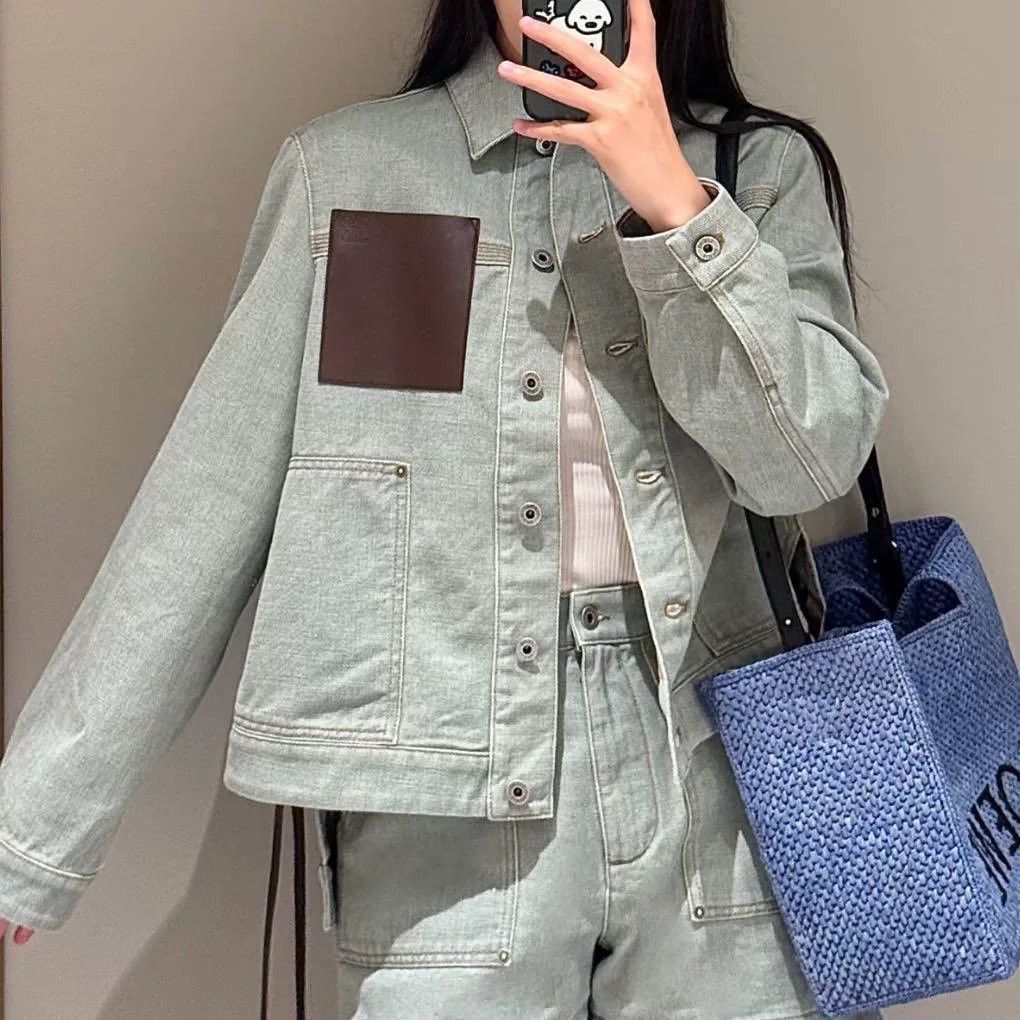 Loewe Loewe Asymmetric Logo Denim Jacket Size XXS / US 00 / IT 34 - 2 Thumbnail