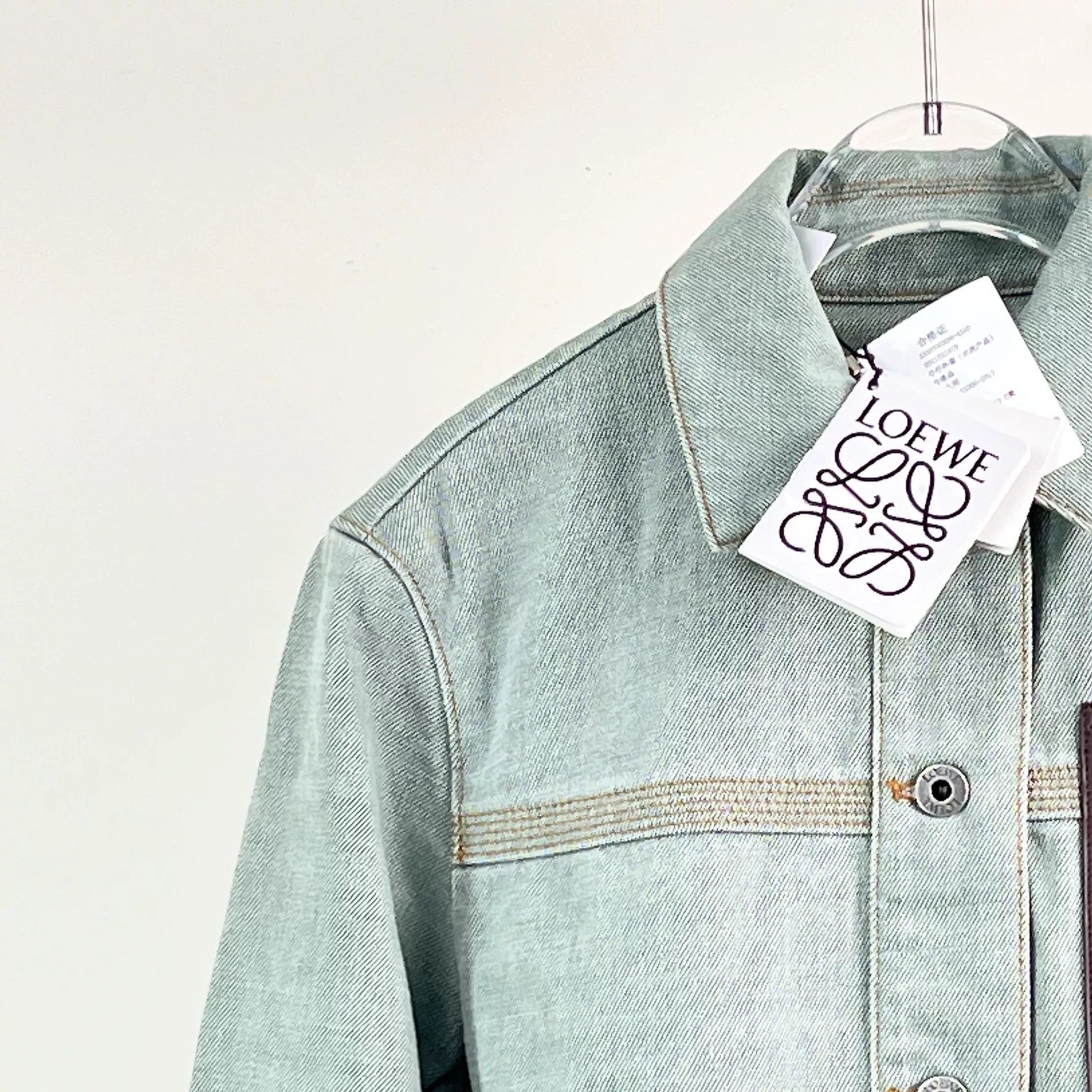 Loewe Loewe Asymmetric Logo Denim Jacket Size XXS / US 00 / IT 34 - 5 Thumbnail
