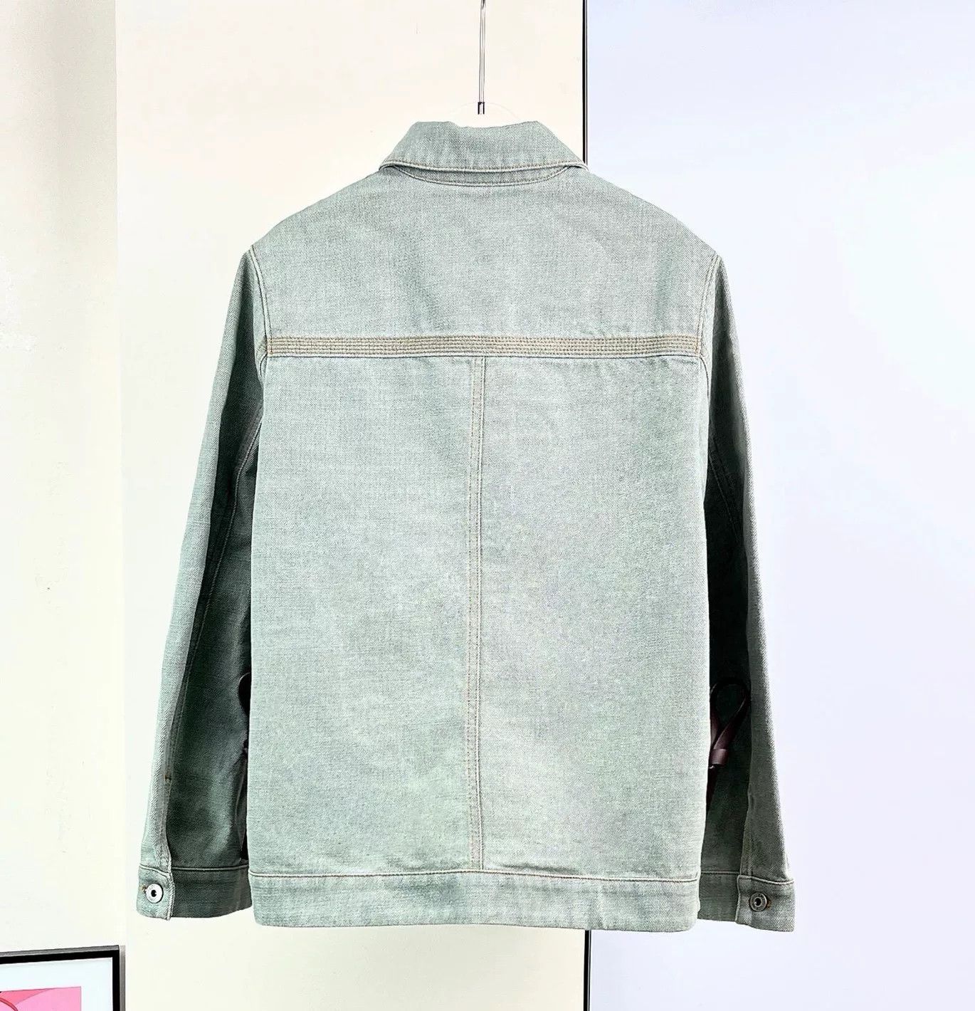 Loewe Loewe Asymmetric Logo Denim Jacket Size XXS / US 00 / IT 34 - 4 Thumbnail