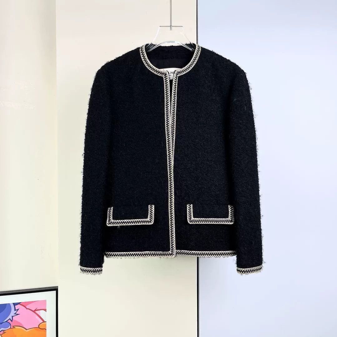 Celine Celine Black Wool Chanel-Style Coat Size XS / US 0-2 / IT 36-38 - 2 Thumbnail