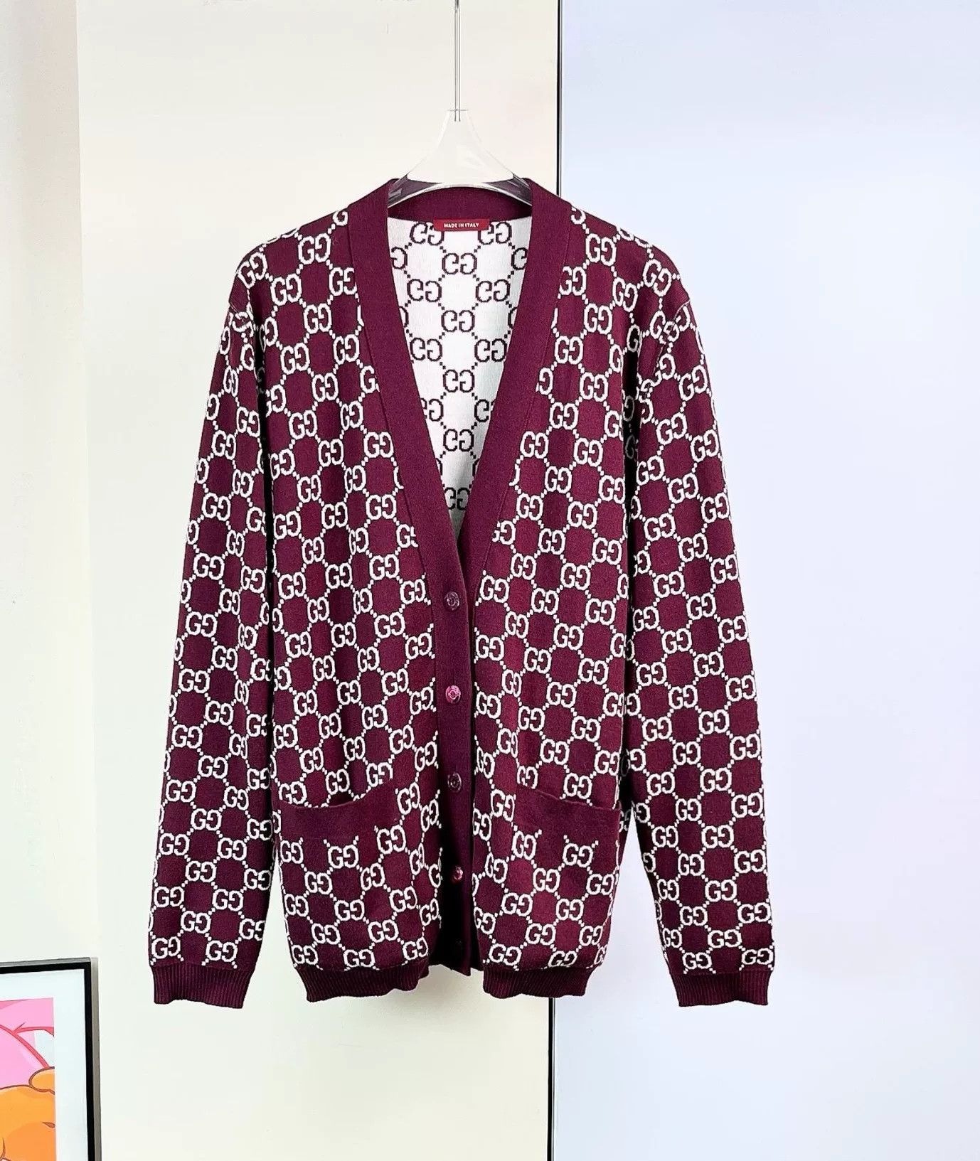 Gucci Gucci Double G Jacquard Wool Cardigan Size M / US 6-8 / IT 42-44 - 3 Thumbnail