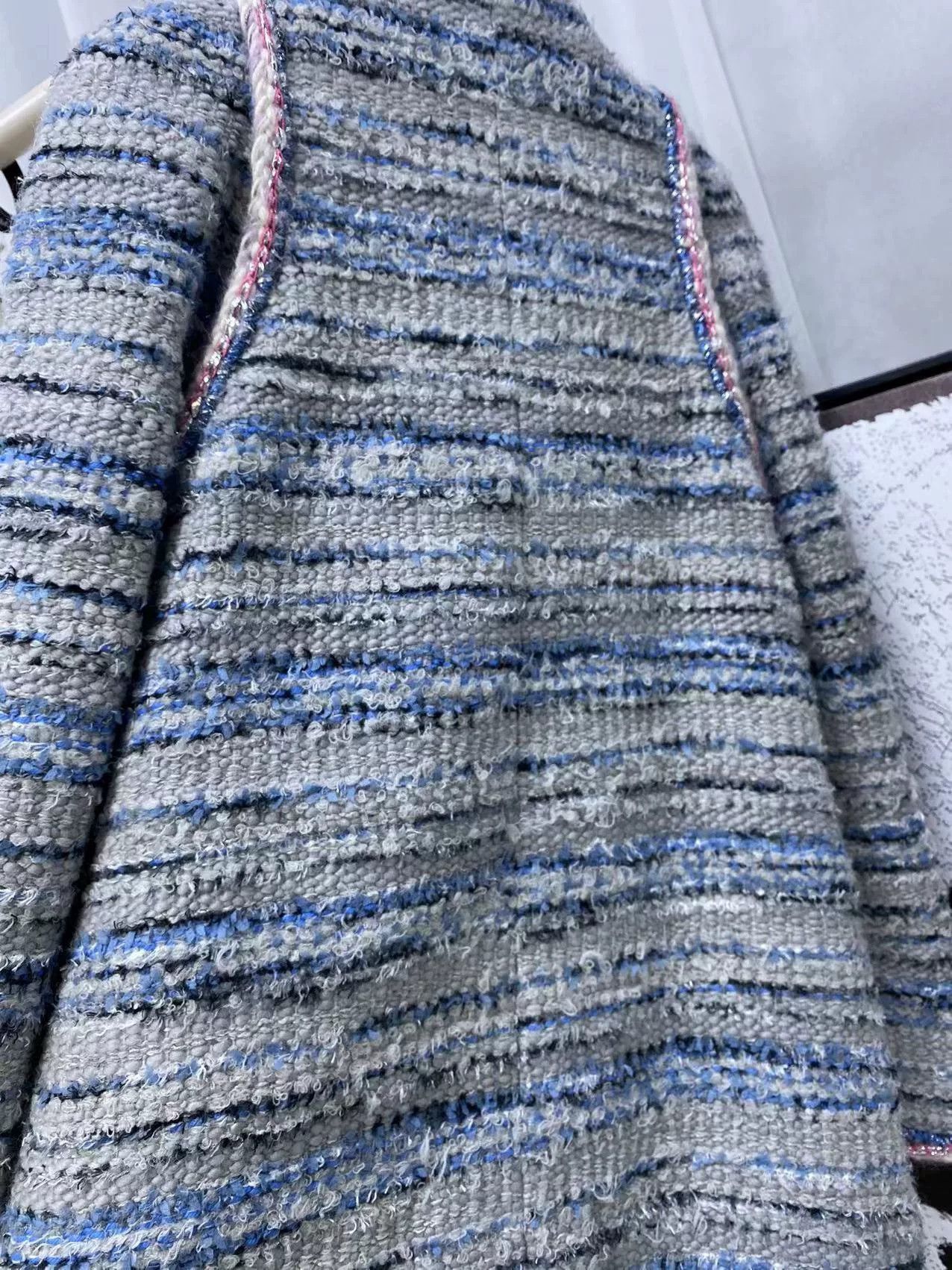 Chanel Chanel Stand Collar Blue Gray Coat Size XXS / US 00 / IT 34 - 7 Thumbnail