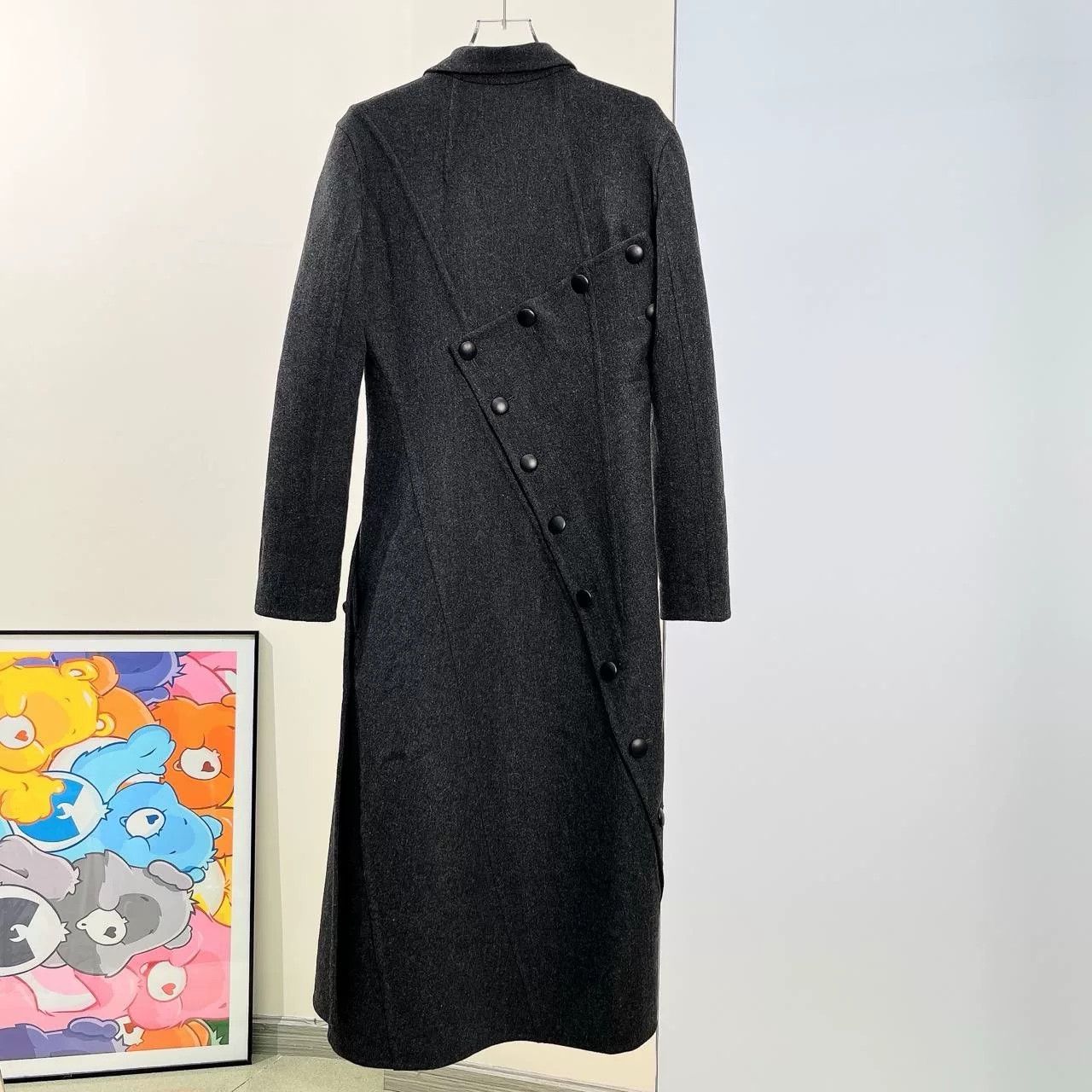 Celine Celine Dark Gray Wool Double-Breasted Winter Coat Size S / US 4 / IT 40 - 2 Thumbnail