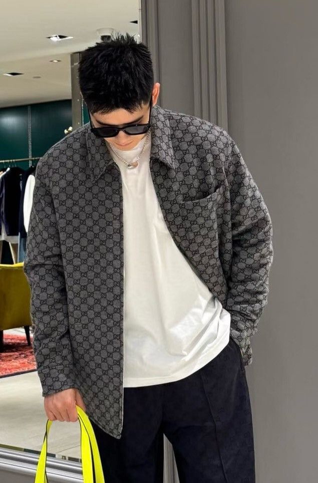 Gucci Gucci GG Gray Flannel Jacket Size US M / EU 48-50 / 2 - 2 Thumbnail