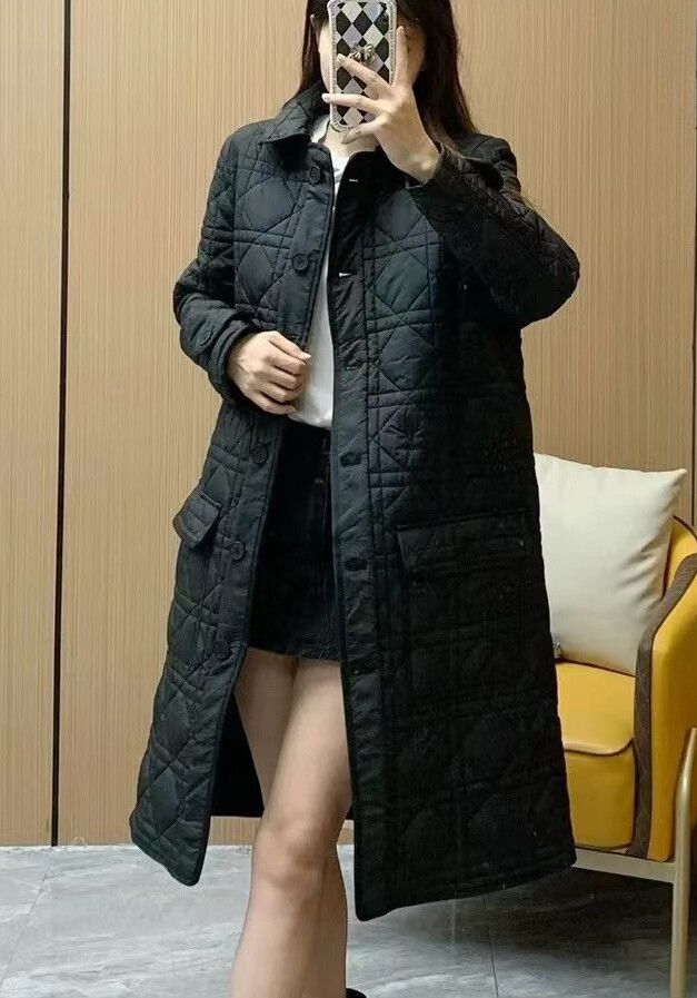 Dior Dior Black Cannage Mid-Length Padded Coat Size S / US 4 / IT 40 - 2 Thumbnail