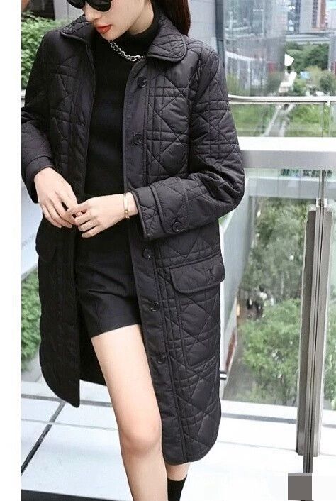 Dior Dior Black Cannage Mid-Length Padded Coat Size S / US 4 / IT 40 - 3 Thumbnail