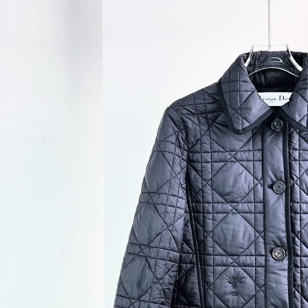Dior Dior Black Cannage Mid-Length Padded Coat Size S / US 4 / IT 40 - 6 Thumbnail