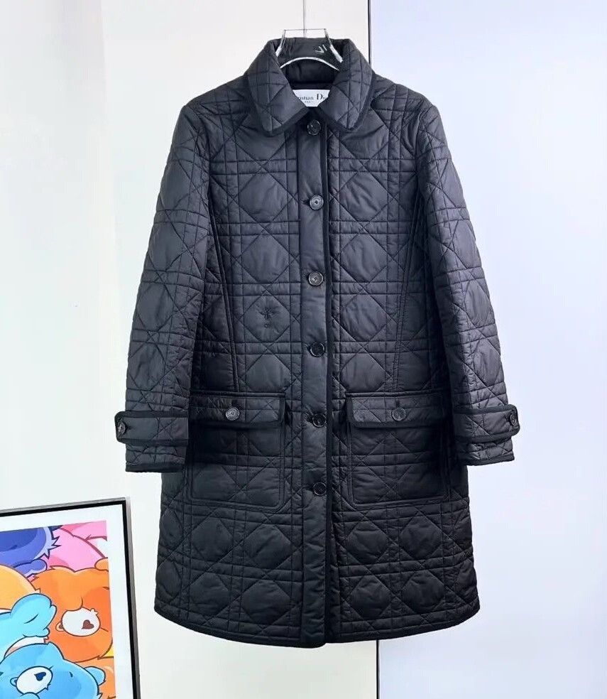 Dior Dior Black Cannage Mid-Length Padded Coat Size S / US 4 / IT 40 - 4 Thumbnail