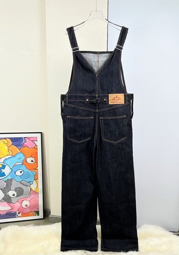 Prada Prada Wide-Leg Denim Overalls Size 38" / US 16 / IT 52 - 5 Thumbnail